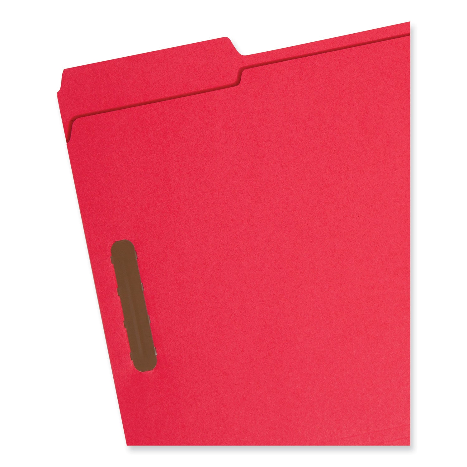 Smead™ Top Tab Colored Fastener Folders, 0.75" Expansion, 2 Fasteners, Letter Size, Red Exterior, 50/Box