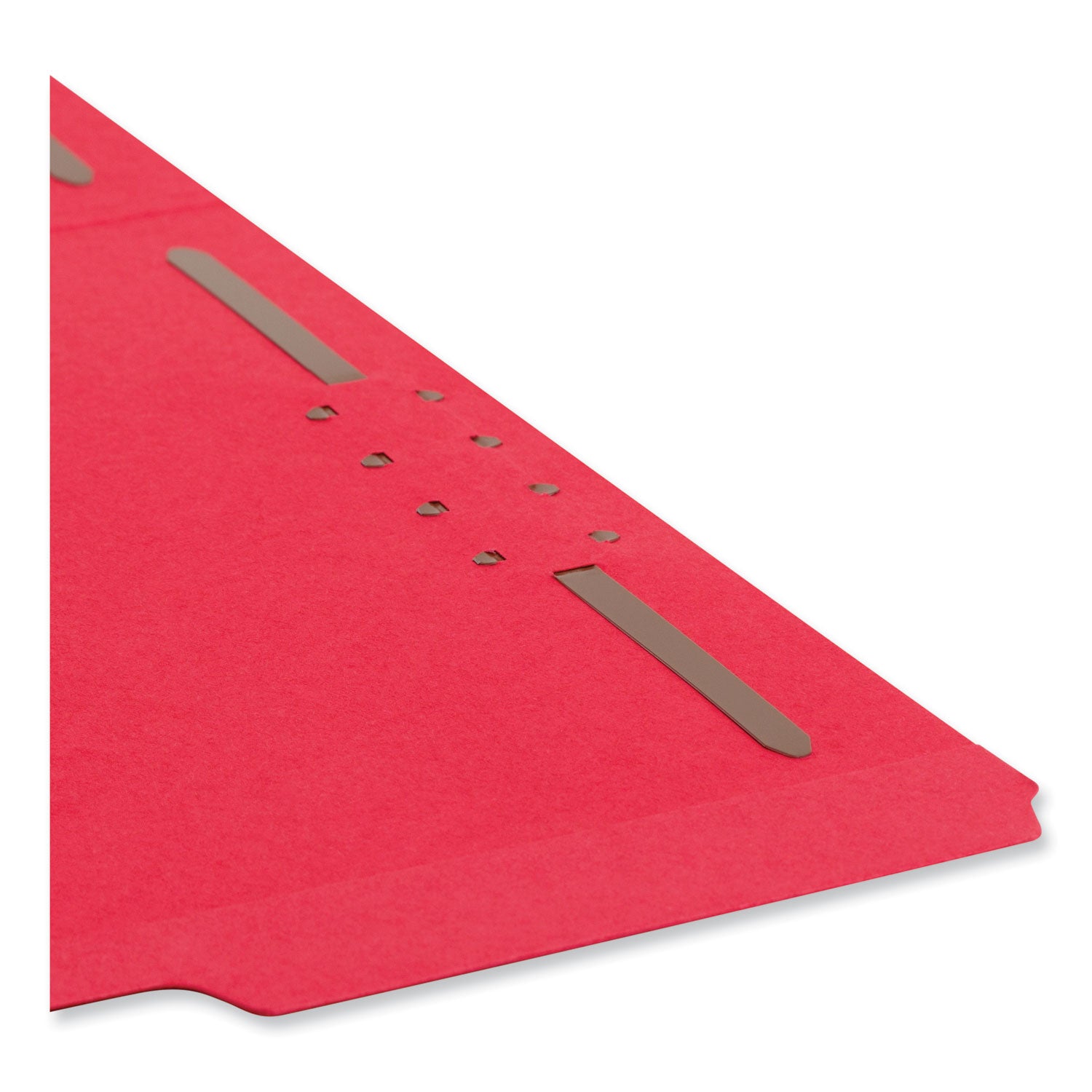 Smead™ Top Tab Colored Fastener Folders, 0.75" Expansion, 2 Fasteners, Letter Size, Red Exterior, 50/Box