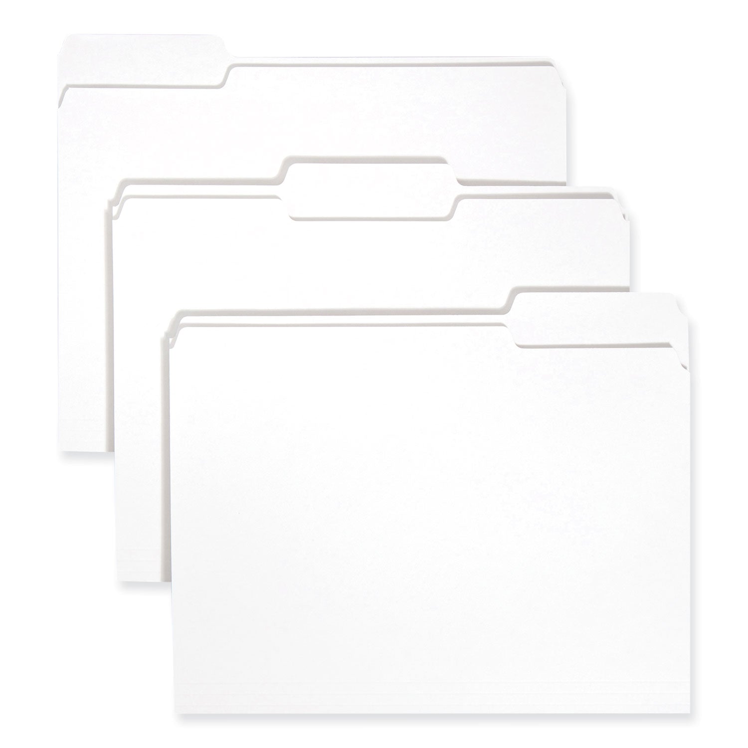 Colored File Folders, 1/3-Cut Tabs: Assorted, Letter Size, 0.75" Expansion, White, 100/Box