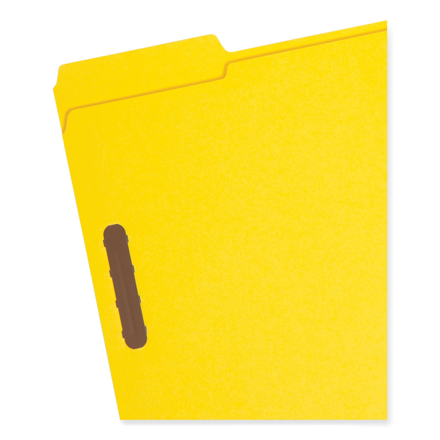 Smead™ Top Tab Colored Fastener Folders, 0.75" Expansion, 2 Fasteners, Letter Size, Yellow Exterior, 50/Box