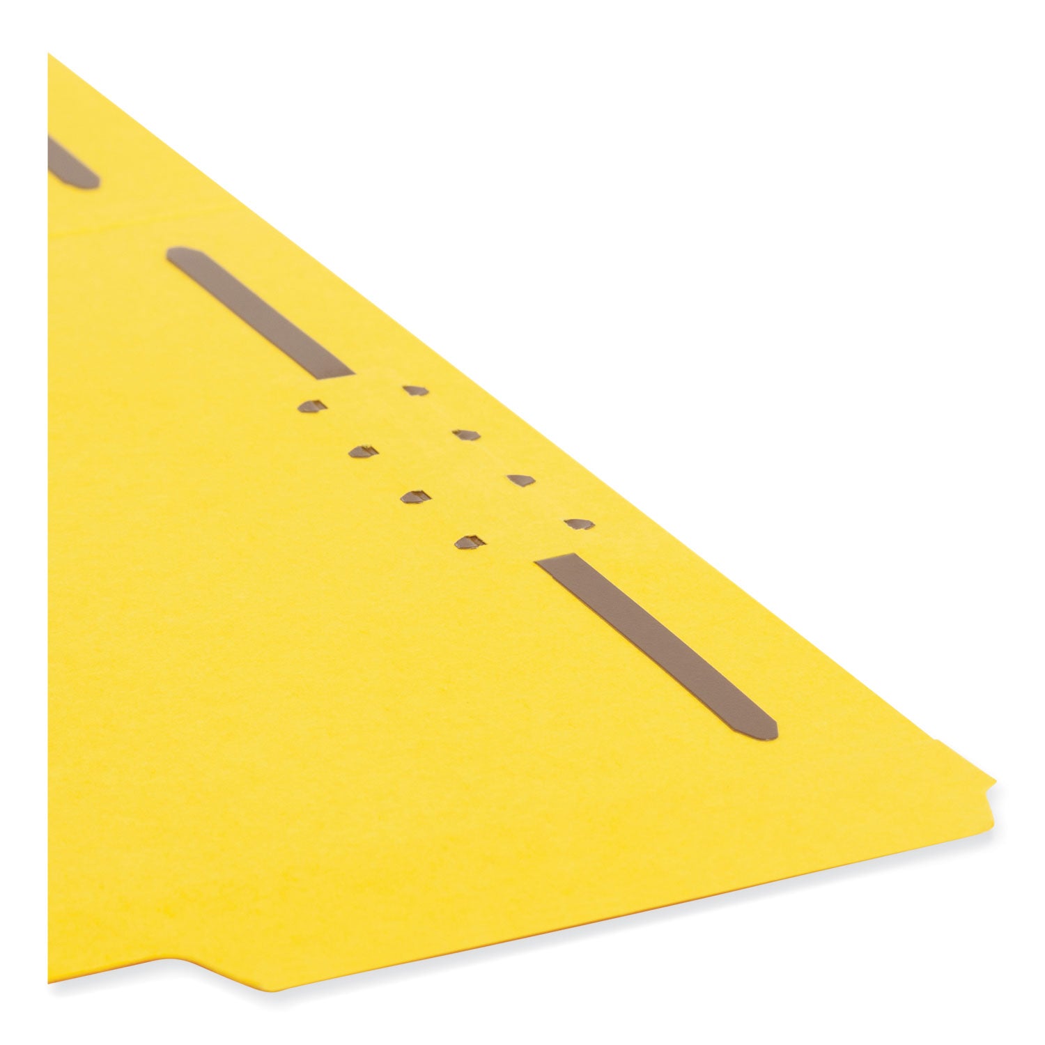 Smead™ Top Tab Colored Fastener Folders, 0.75" Expansion, 2 Fasteners, Letter Size, Yellow Exterior, 50/Box