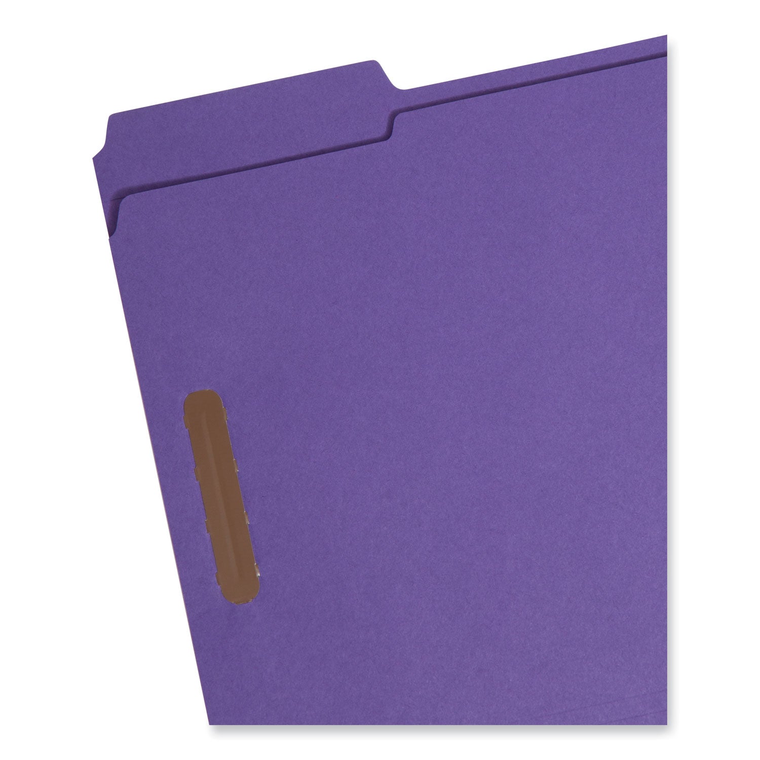 Smead™ Top Tab Colored Fastener Folders, 0.75" Expansion, 2 Fasteners, Letter Size, Purple Exterior, 50/Box