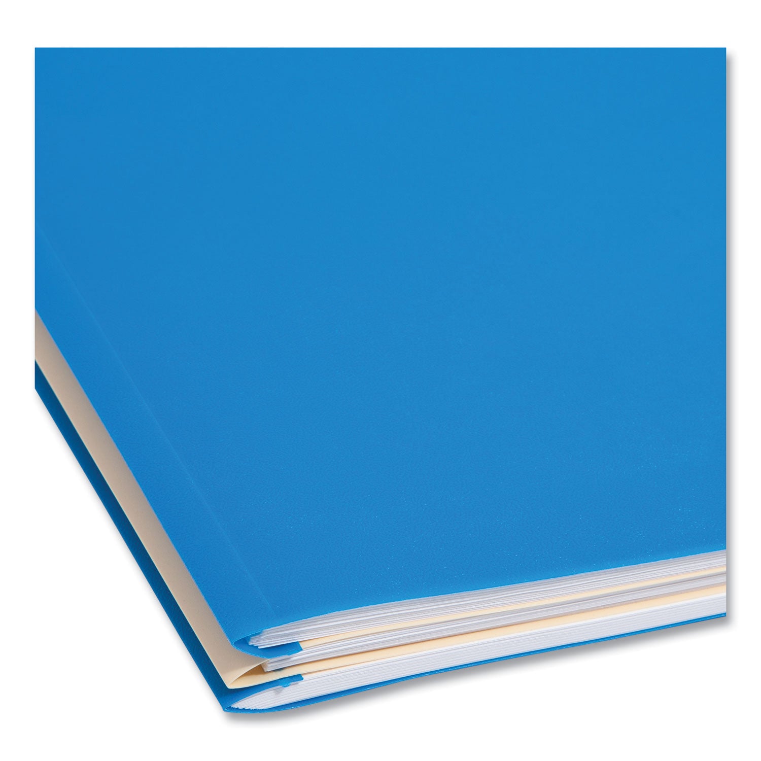 Smead™ Six-Section Poly Classification Folders, 2" Expansion, 2 Dividers, 6 Fasteners, Letter Size, Blue Exterior, 10/Box