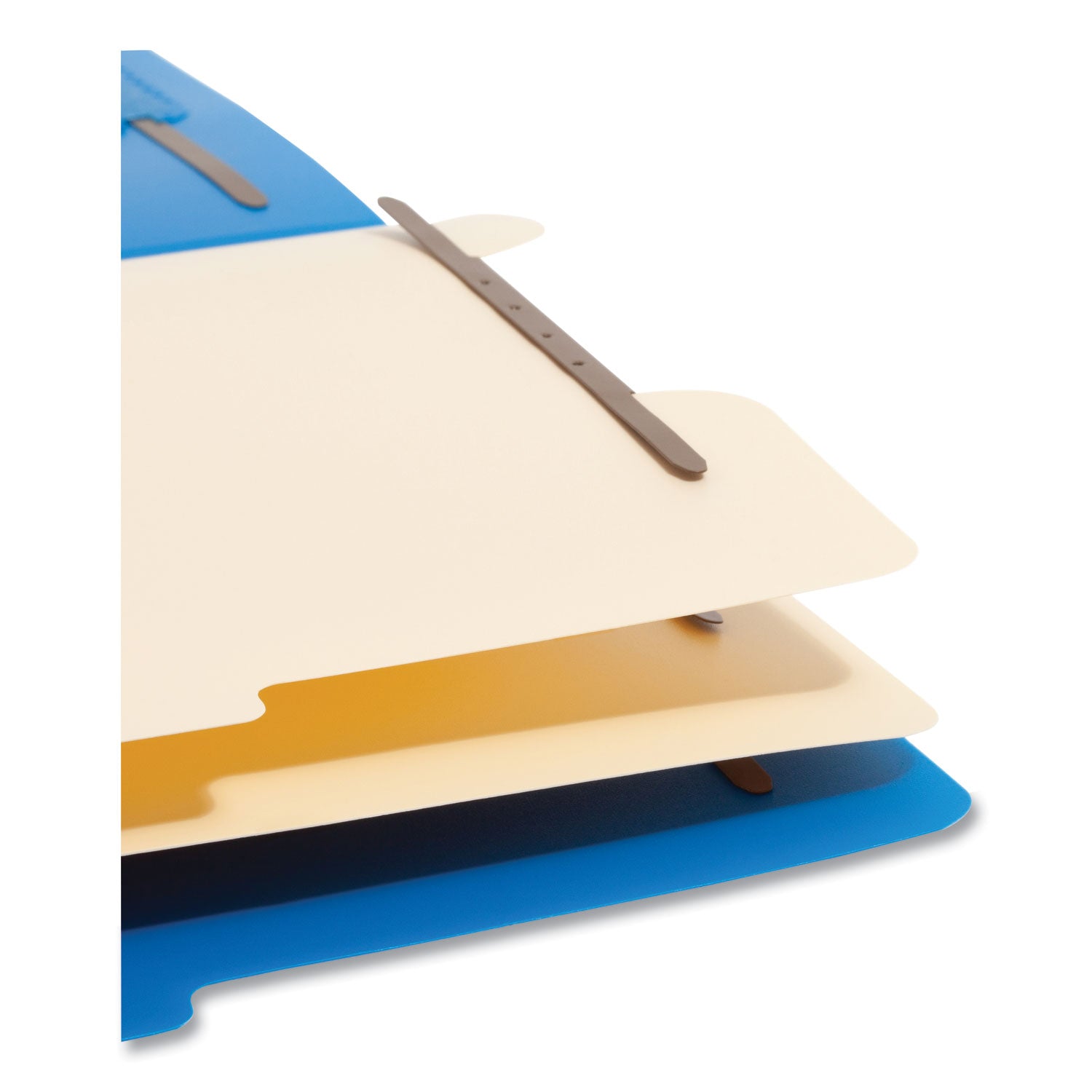 Smead™ Six-Section Poly Classification Folders, 2" Expansion, 2 Dividers, 6 Fasteners, Letter Size, Blue Exterior, 10/Box