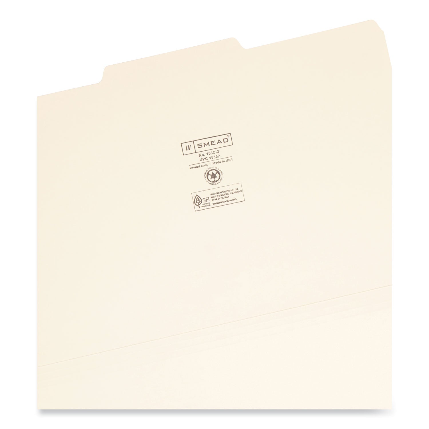 Smead™ Manila File Folders, 1/3-Cut Tabs: Center Position, Legal Size, 0.75" Expansion, Manila, 100/Box