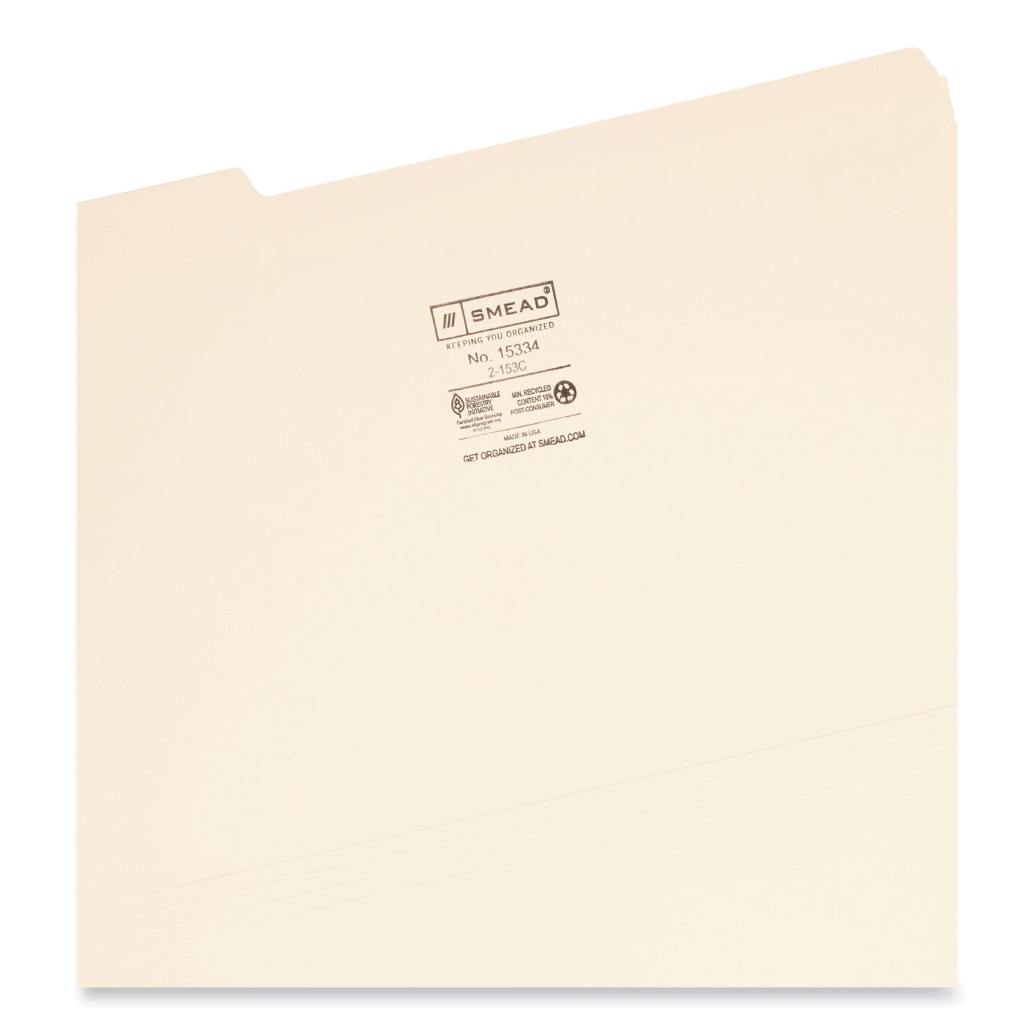 Smead™ Reinforced Tab Manila File Folders, 1/3-Cut Tabs: Assorted, Legal Size, 0.75" Expansion, 11-pt Manila, 100/Box