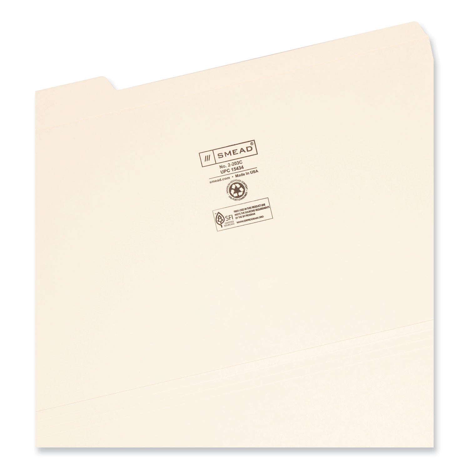 Smead™ Reinforced Tab Manila File Folders, 1/3-Cut Tabs: Assorted, Legal Size, 0.75" Expansion, 14-pt Manila, 100/Box