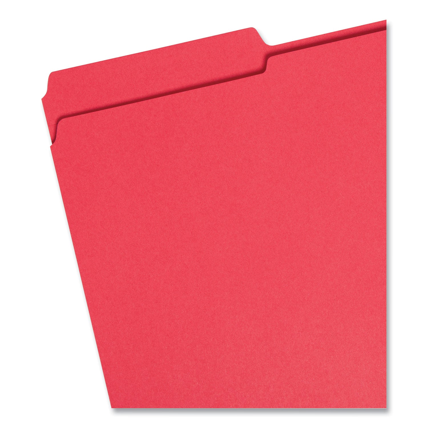 Smead™ Reinforced Top Tab Colored File Folders, 1/3-Cut Tabs: Assorted, Legal Size, 0.75" Expansion, Red, 100/Box