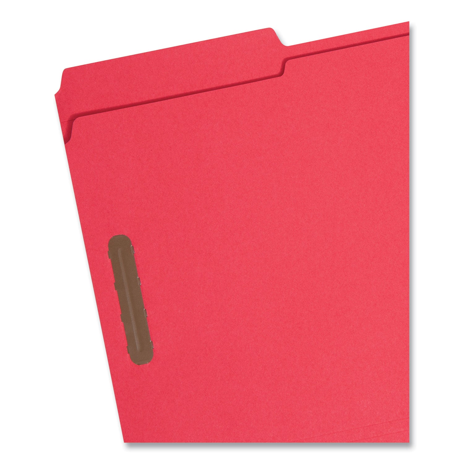 Smead™ Top Tab Colored Fastener Folders, 0.75" Expansion, 2 Fasteners, Legal Size, Red Exterior, 50/Box