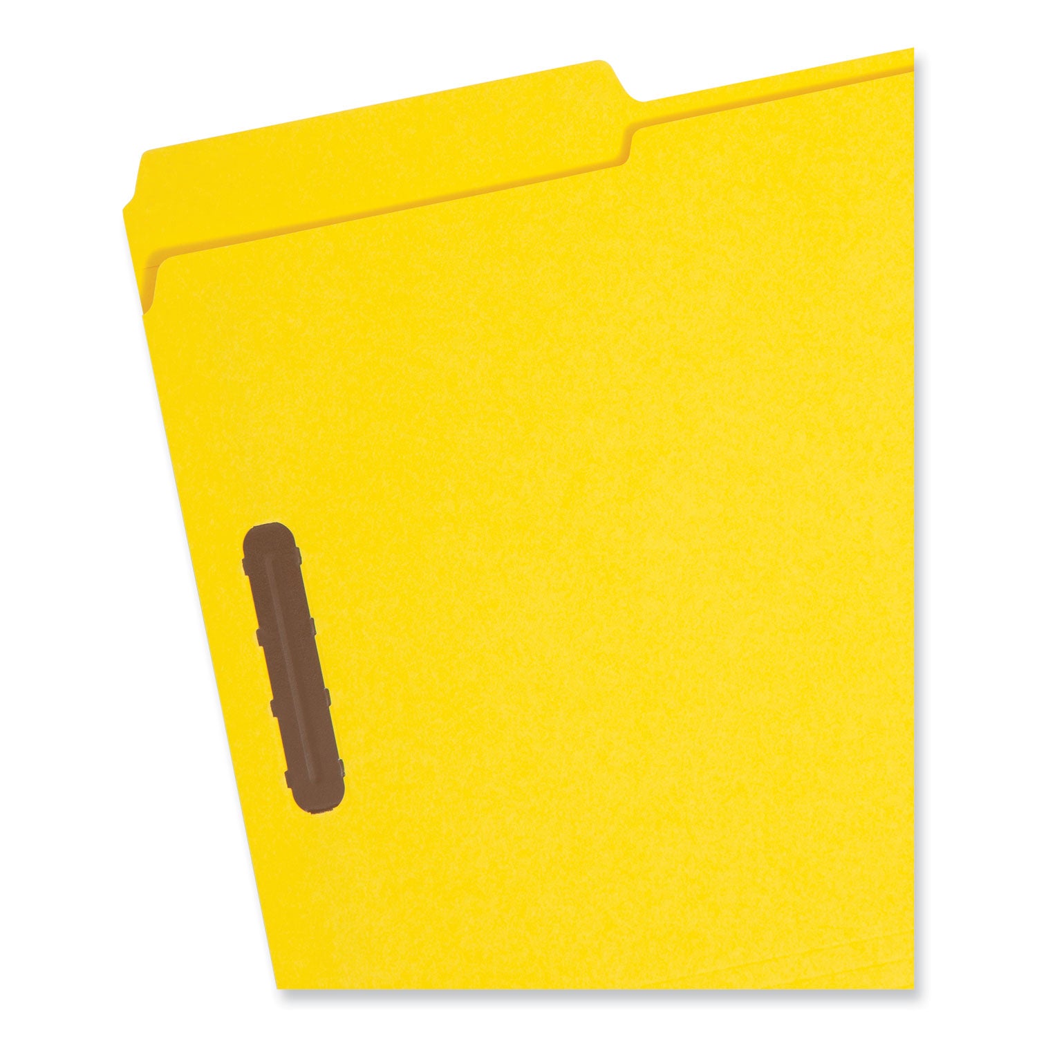 Smead™ Top Tab Colored Fastener Folders, 0.75" Expansion, 2 Fasteners, Legal Size, Yellow Exterior, 50/Box