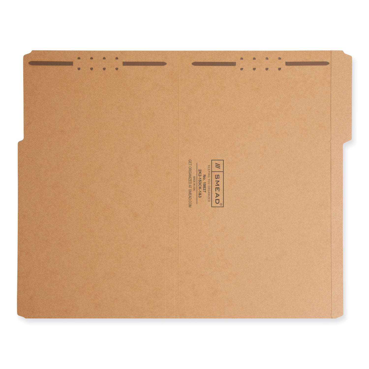 Smead™ Top Tab Fastener Folders, 1/3-Cut Tabs: Assorted, 0.75" Expansion, 2 Fasteners, Legal Size, Kraft Exterior, 50/Box