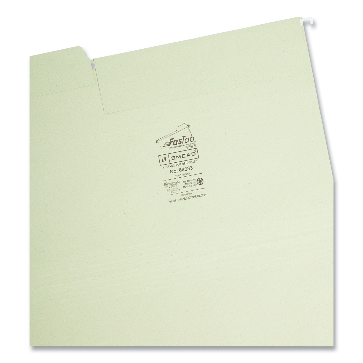 Smead™ FasTab Hanging Folders, Legal Size, 1/3-Cut Tabs, Moss, 20/Box