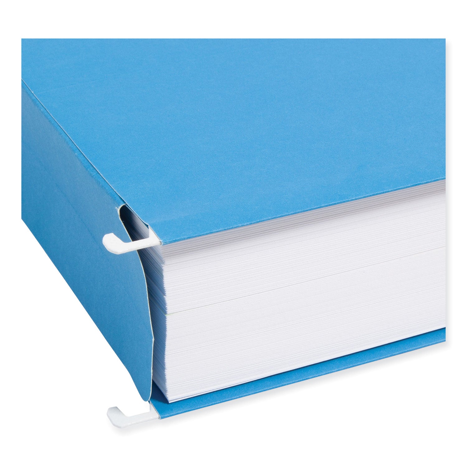 Smead™ Hanging Pockets with Full-Height Gusset, 1 Section, 2" Capacity, Letter Size, 1/5-Cut Tabs, Sky Blue, 25/Box