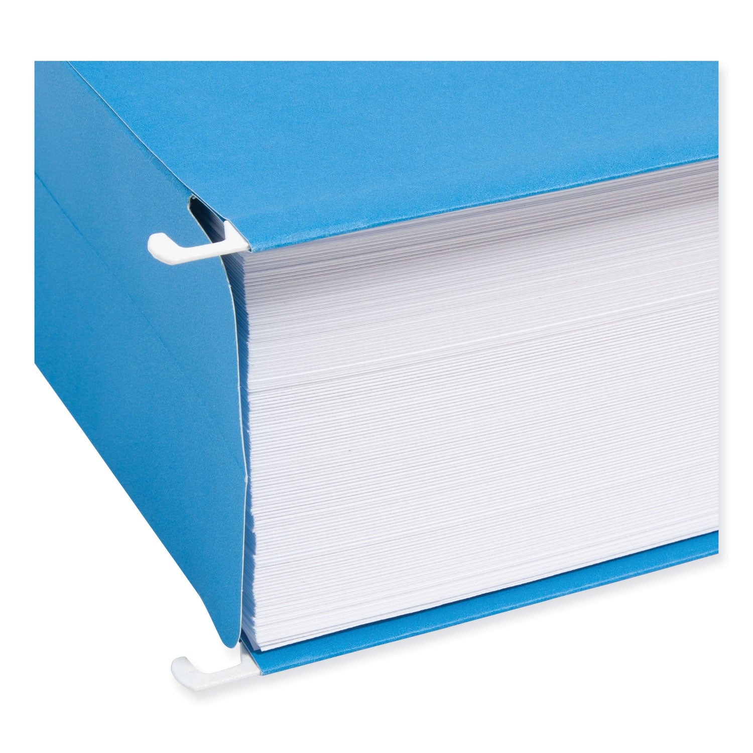 Smead™ Hanging Pockets with Full-Height Gusset, 1 Section, 3" Capacity, Letter Size, 1/5-Cut Tabs, Sky Blue, 25/Box