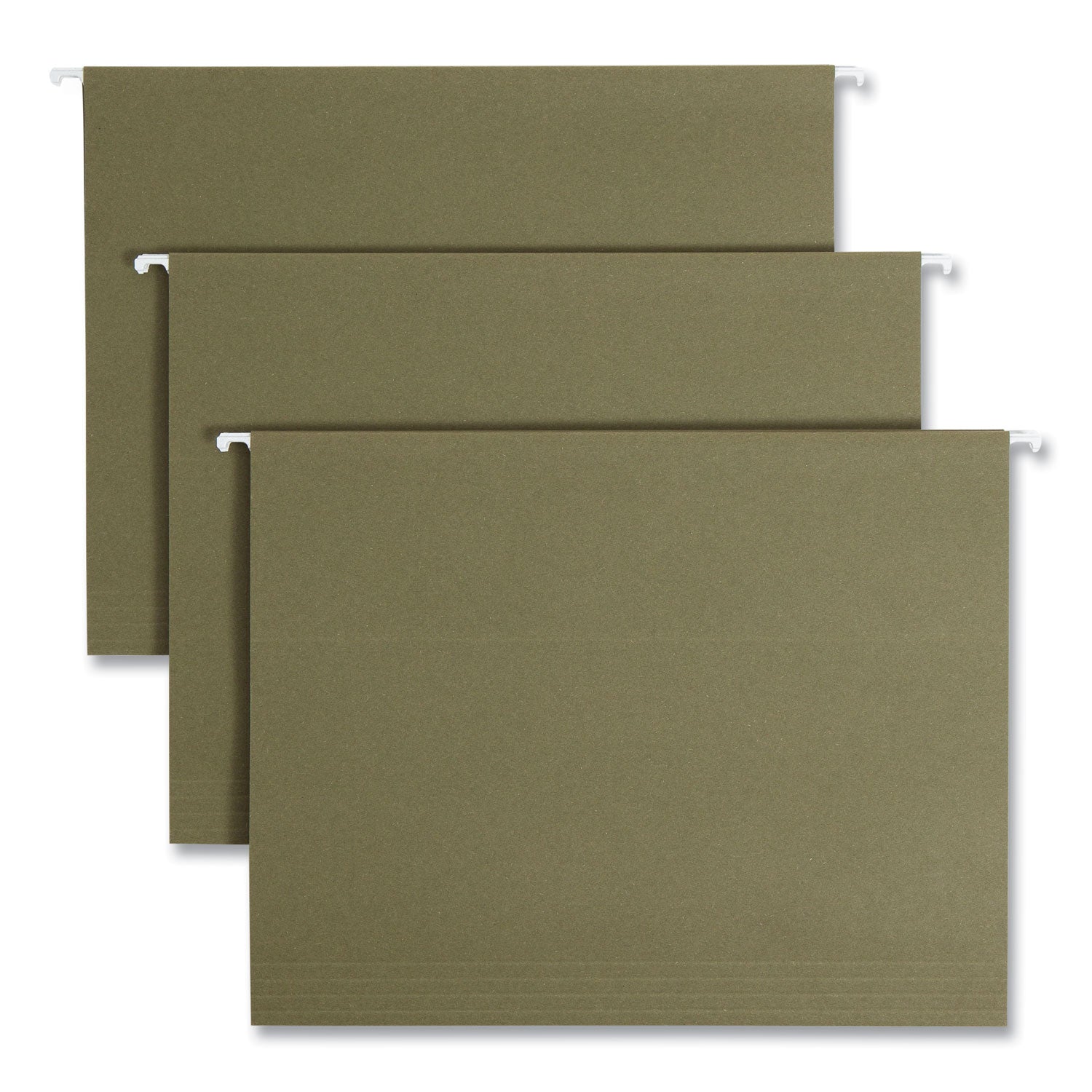 100% Recycled Hanging File Folders, Letter Size, 1/5-Cut Tabs, Standard Green, 25/Box