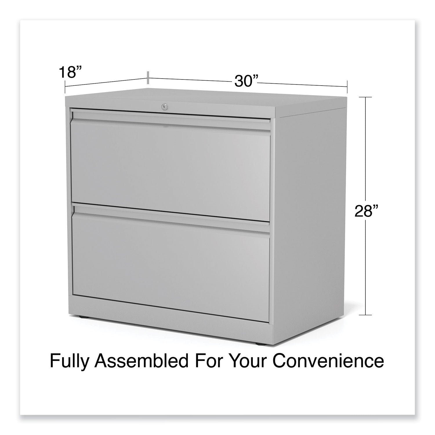 Alera® Lateral File, 2 Legal/Letter-Size File Drawers, Light Gray, 36" x 18.63" x 28"