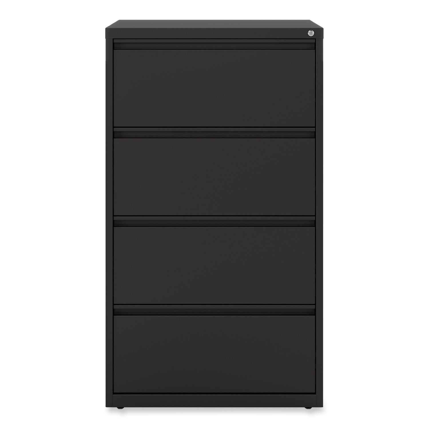 Lateral File, 4 Legal/Letter-Size File Drawers, Black, 30" x 18.63" x 52.5"