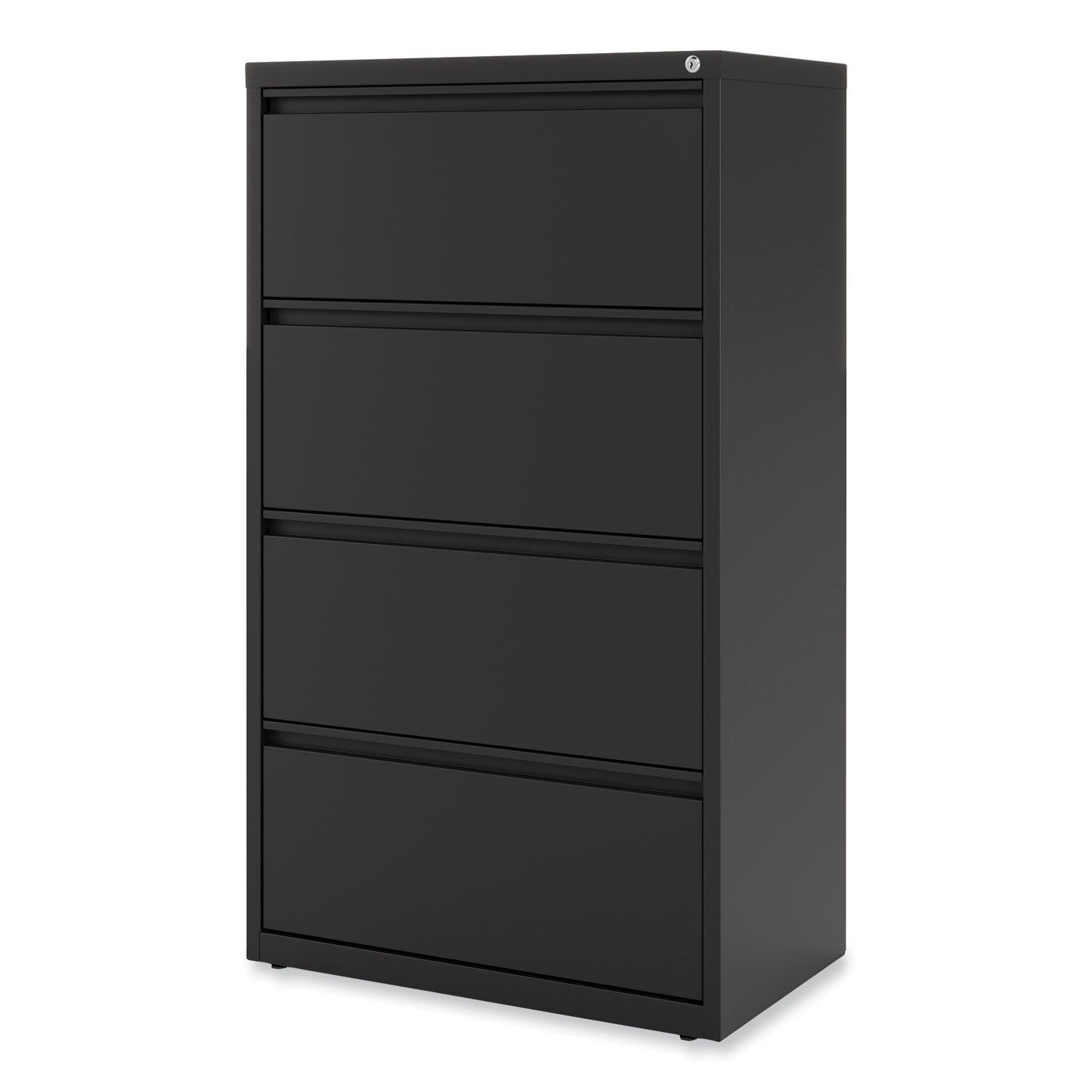 Alera® Lateral File, 4 Legal/Letter-Size File Drawers, Black, 30" x 18.63" x 52.5"