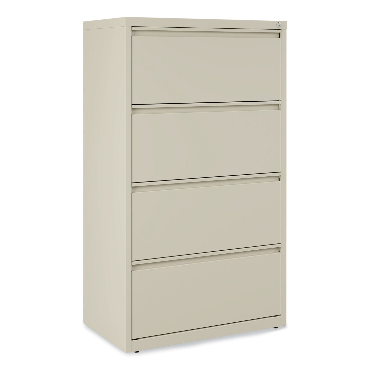 Alera® Lateral File, 4 Legal/Letter-Size File Drawers, Putty, 30" x 18.63" x 52.5"