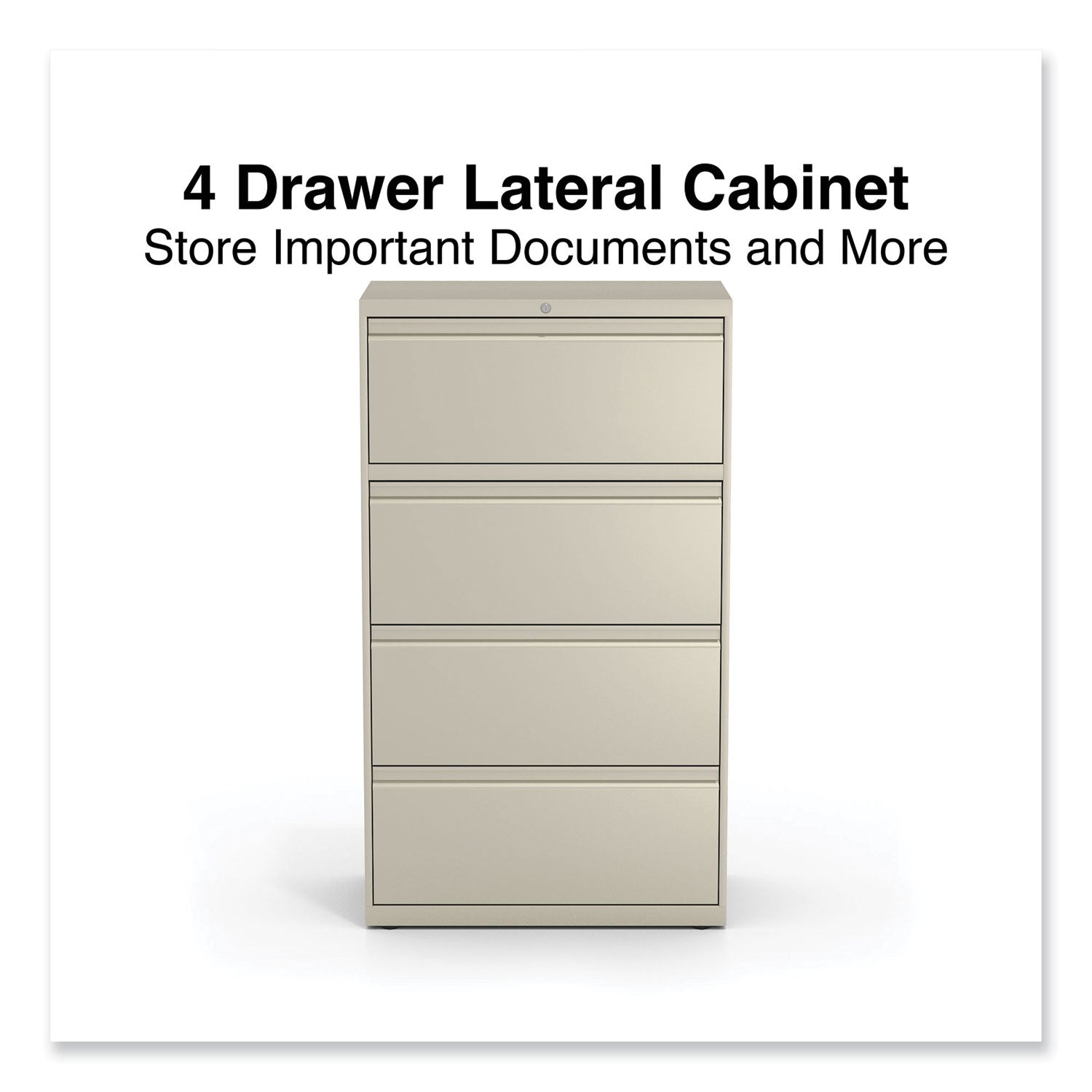 Alera® Lateral File, 4 Legal/Letter-Size File Drawers, Putty, 30" x 18.63" x 52.5"