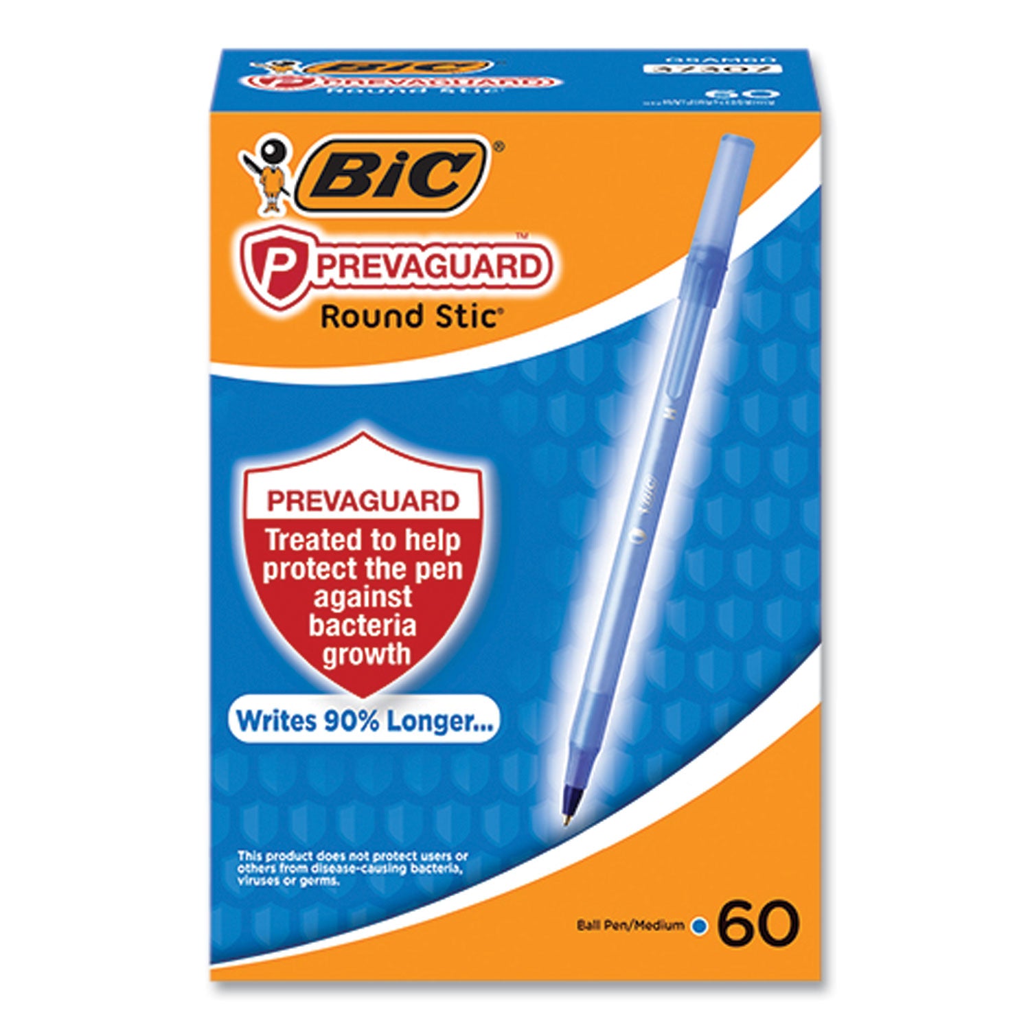 PrevaGuard Round Stic Pen, Stick, Medium 1 mm, Ink, Translucent