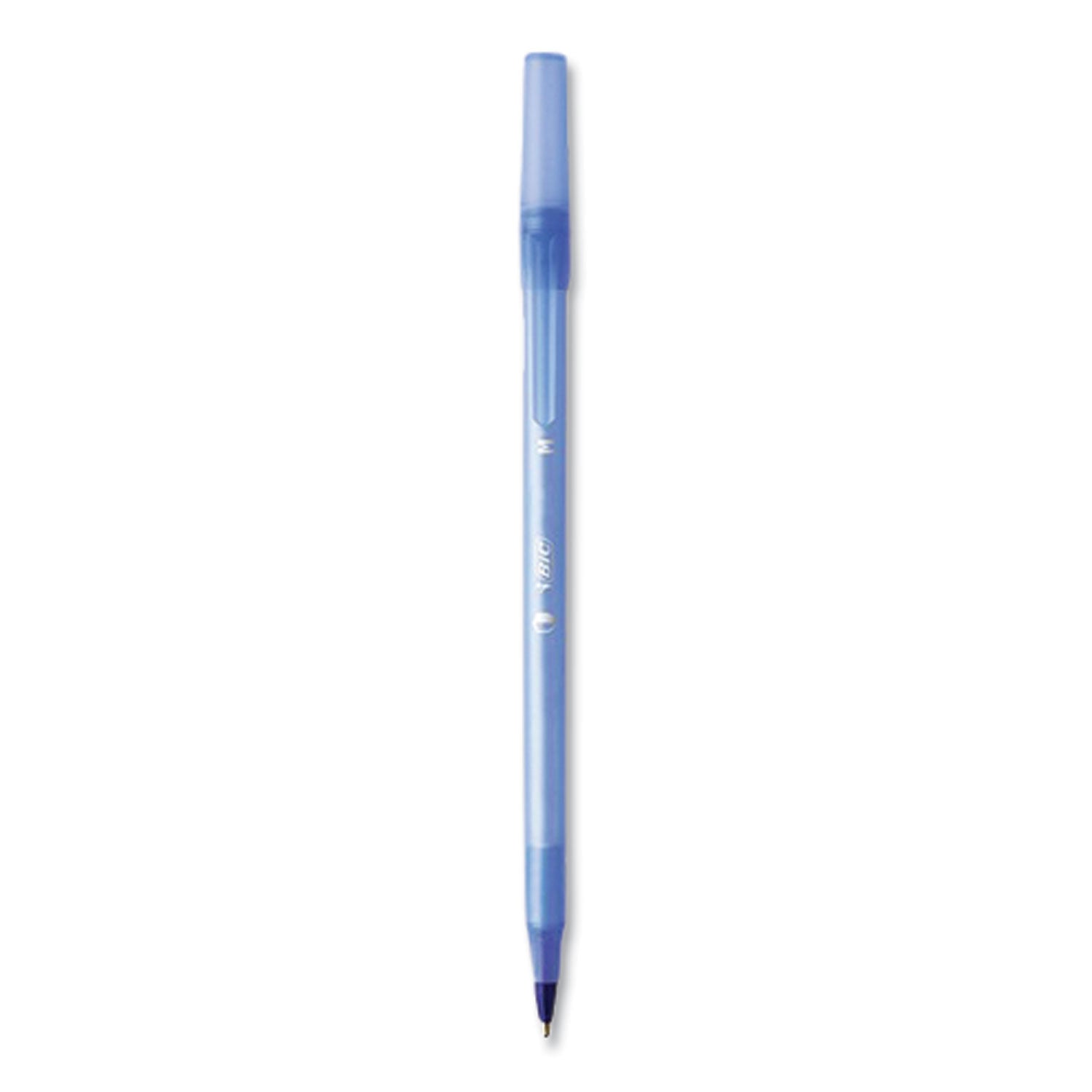 PrevaGuard Round Stic Pen, Stick, Medium 1 mm, Blue Ink, Translucent Blue Barrel, 60/Pack BIC® Flipcost