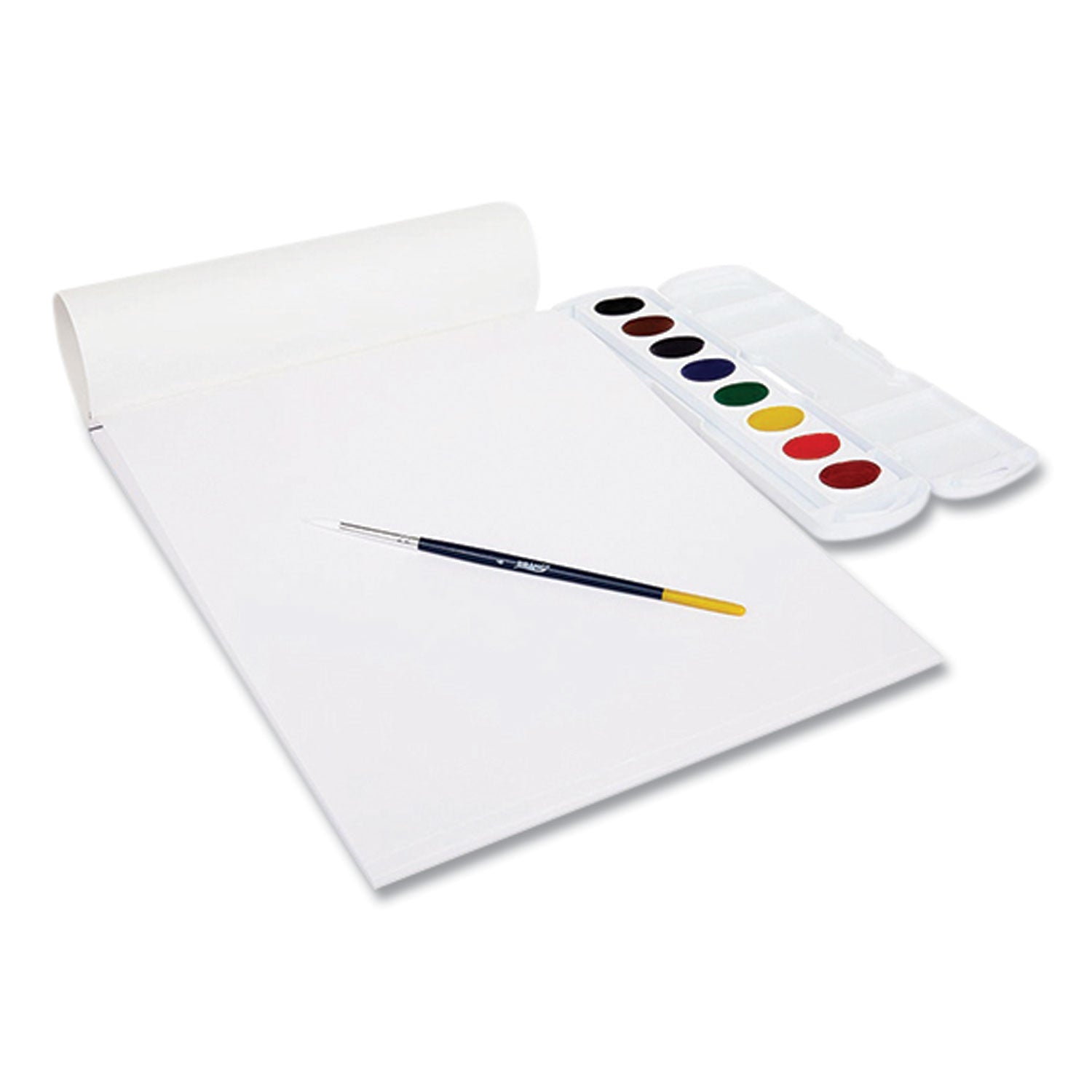 Prang® Prang Watercolor Paper Pad, Unruled, White/Multicolor Cover, 30 White 9 x 12 Sheets