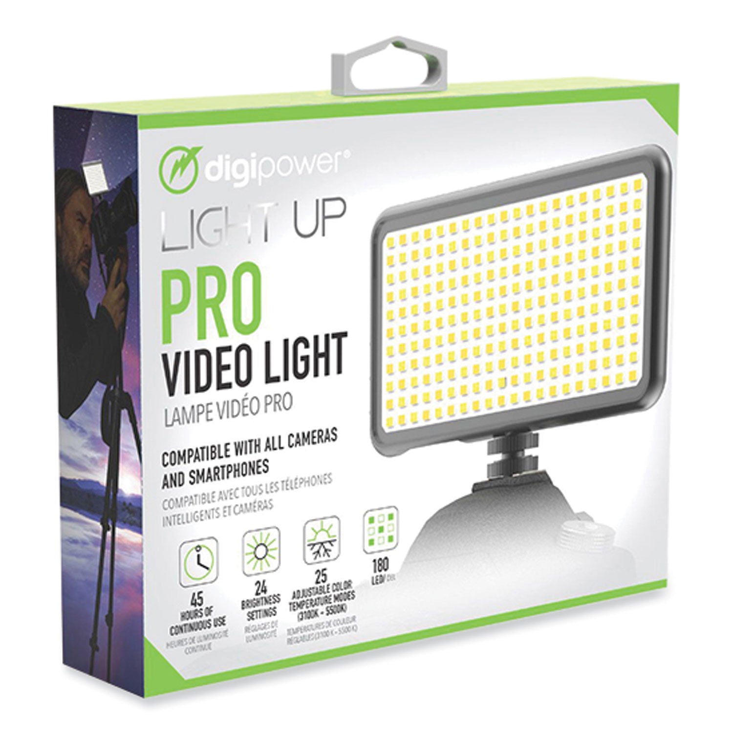 DigiPower® Pro Event Video Light with Diffuser, Black