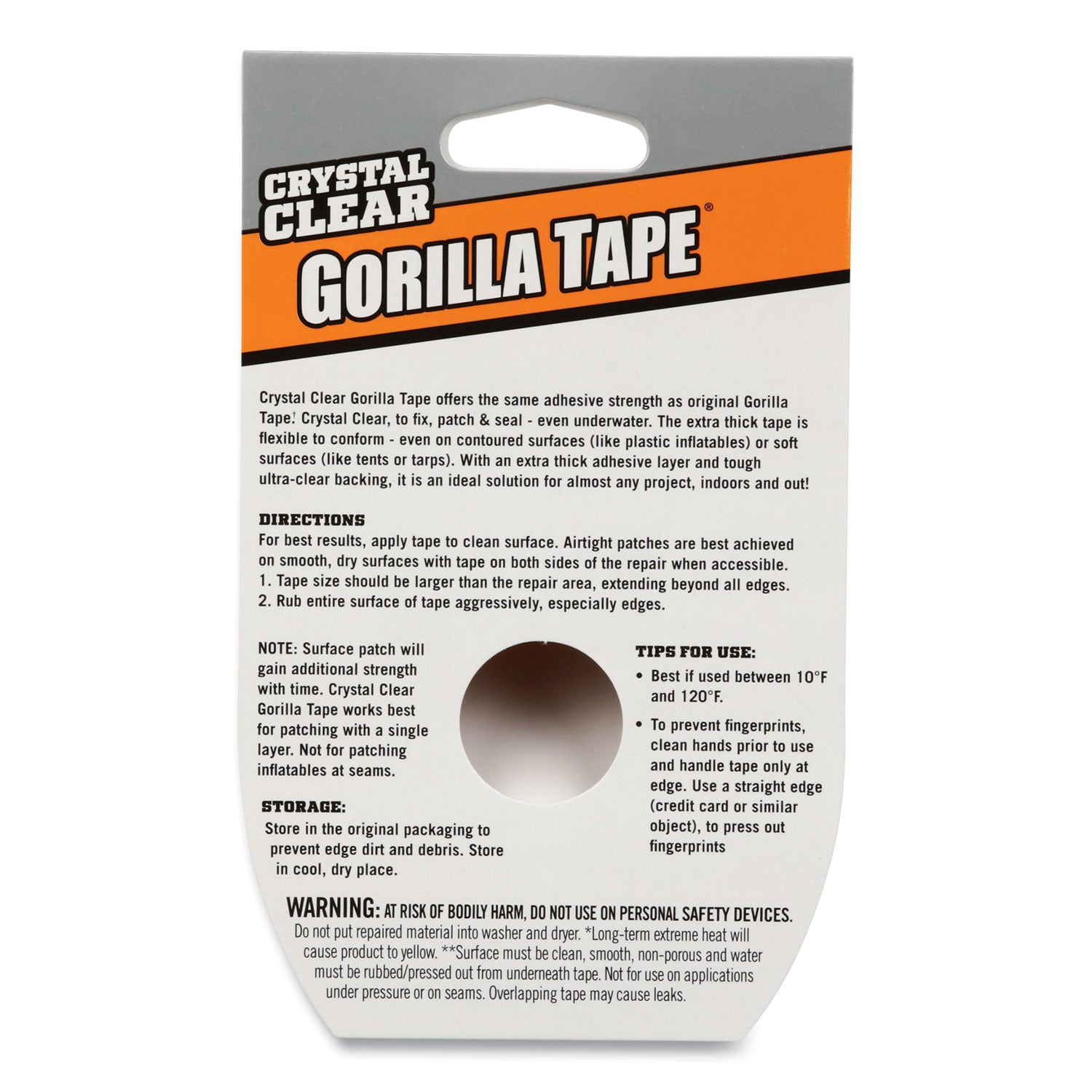 Gorilla® Crystal Clear Tape, 3" Core, 1.88" x 9 yds