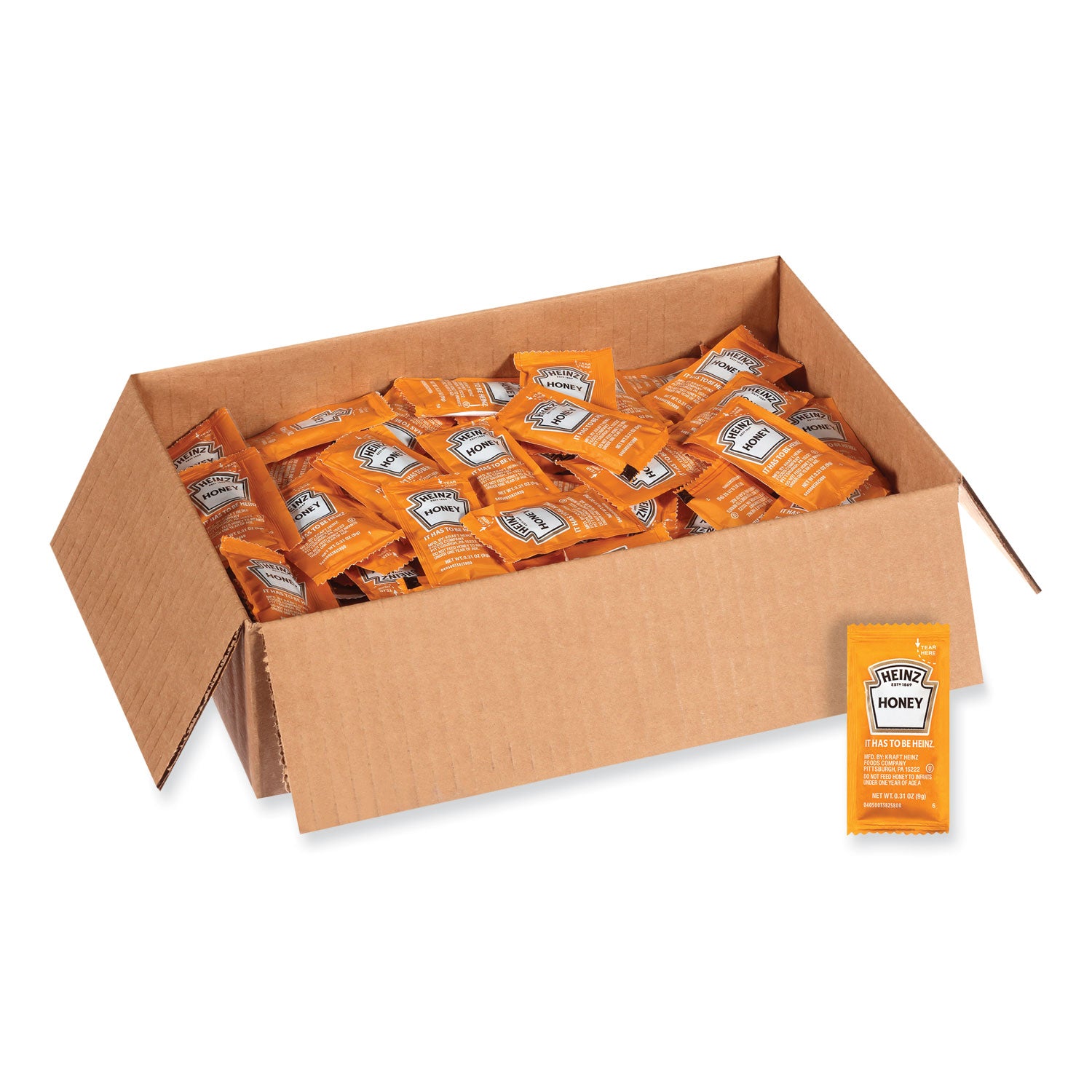 Single Serve Honey, 0.31 oz Individually Wrapped, 200/Carton