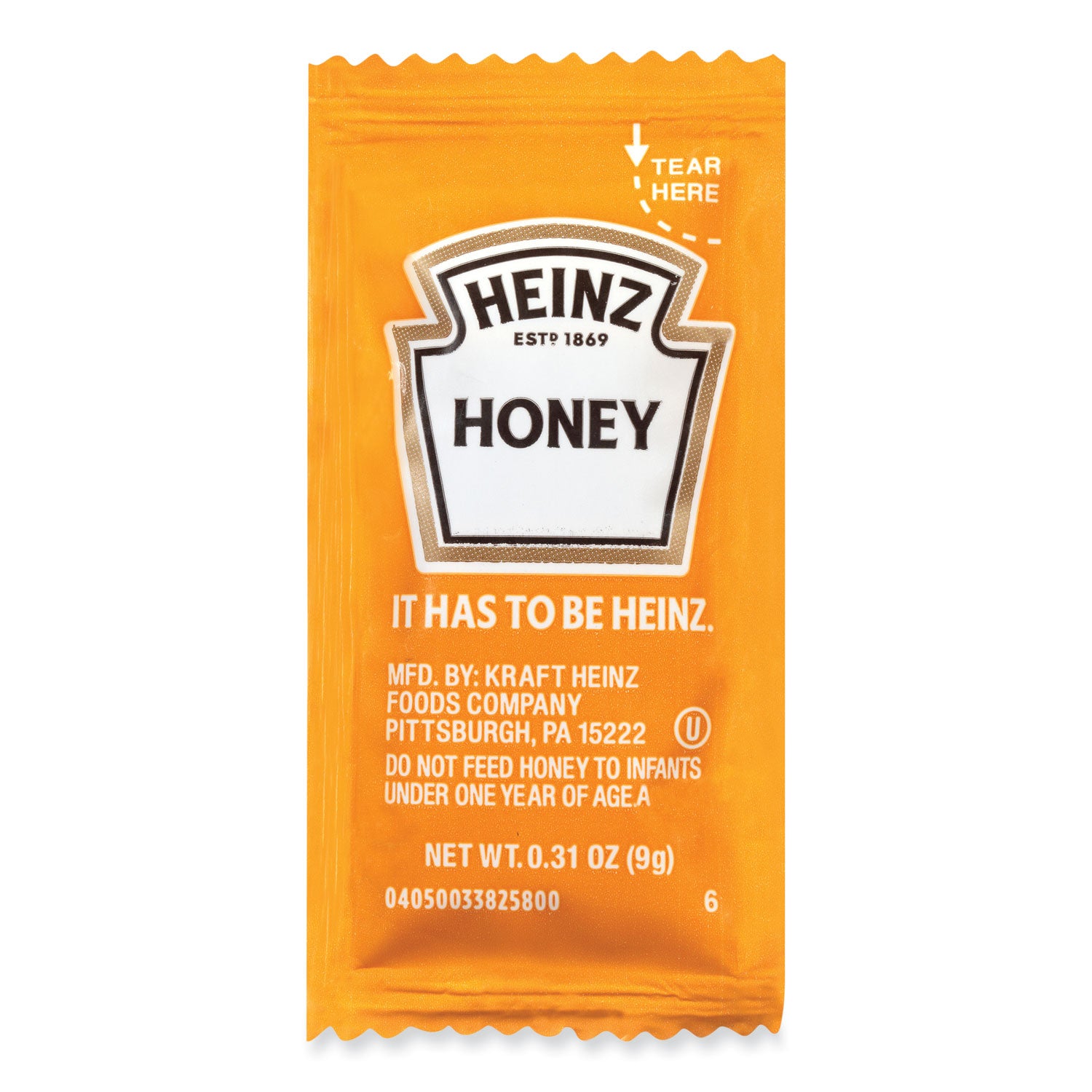 Heinz Single Serve Honey, 0.31 oz Individually Wrapped, 200/Carton