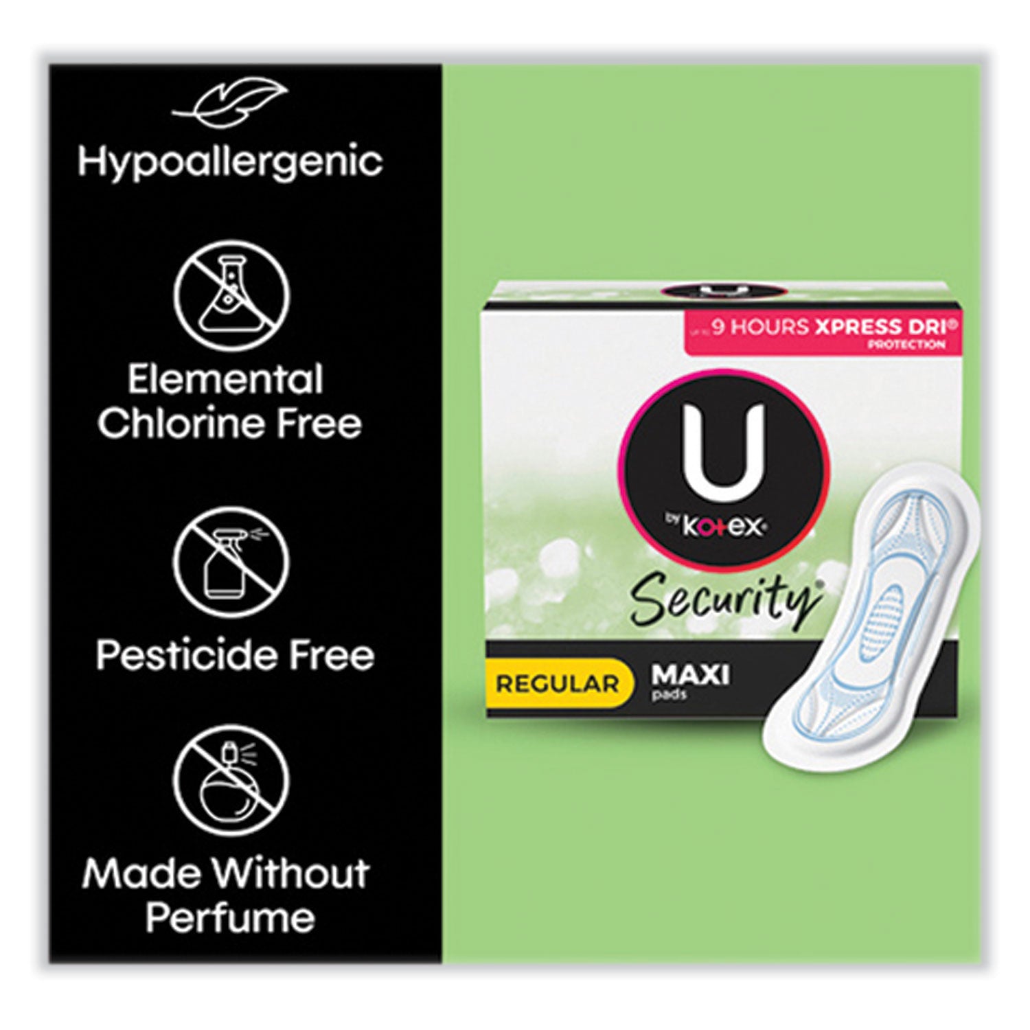 U by Kotex Security Regular Maxi Pads, Unscented, 48/Pack Kotex® Flipcost