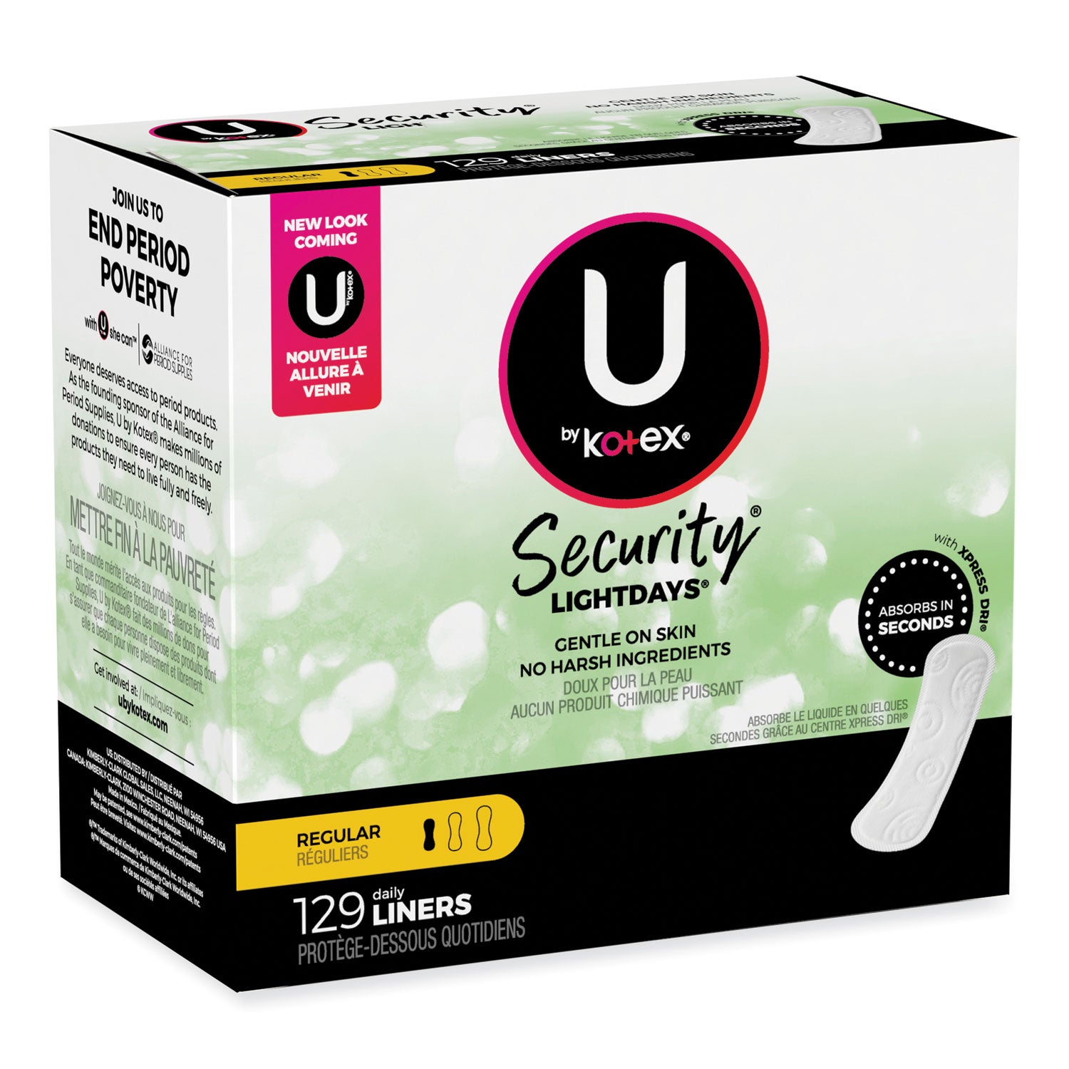 Kotex® U by Kotex Security Lightdays Liners, Unscented, 129/Pack