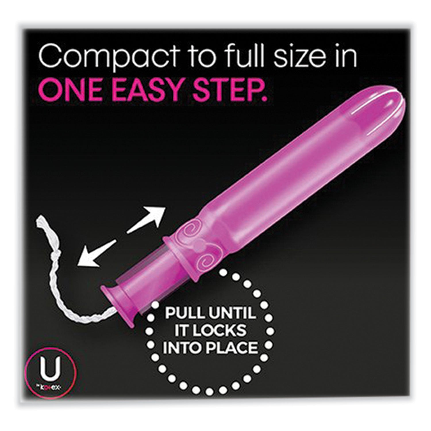 Kotex® U by Kotex Click Compact Tampons, Regular, 32/Pack