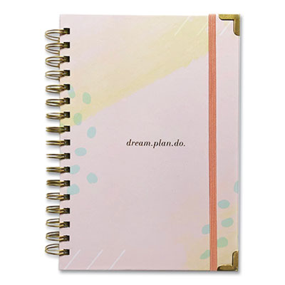 Lake + Loft dream.plan.do. Weekly/Monthly Planner, Multicolor Broadstrokes Artwork, 9.25 x 6.5, Pink/Multicolor Cover, 12-Month: Undated - Flipcost