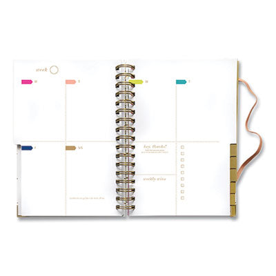 Lake + Loft dream.plan.do. Weekly/Monthly Planner, Multicolor Broadstrokes Artwork, 9.25 x 6.5, Pink/Multicolor Cover, 12-Month: Undated - Flipcost