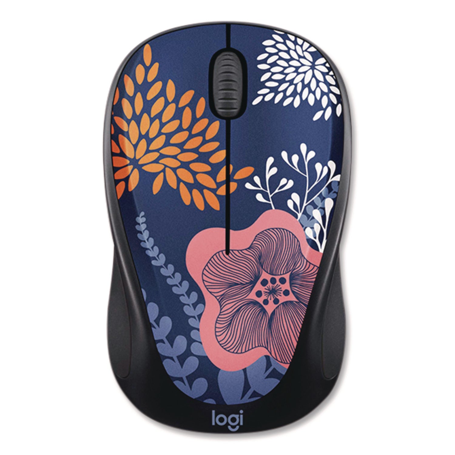 Logitech® M317 Design Collection Limited Edition Wireless Ambidextrous Optical Mouse, 2.4 GHz Frequency/33 ft Range, Forest Floral