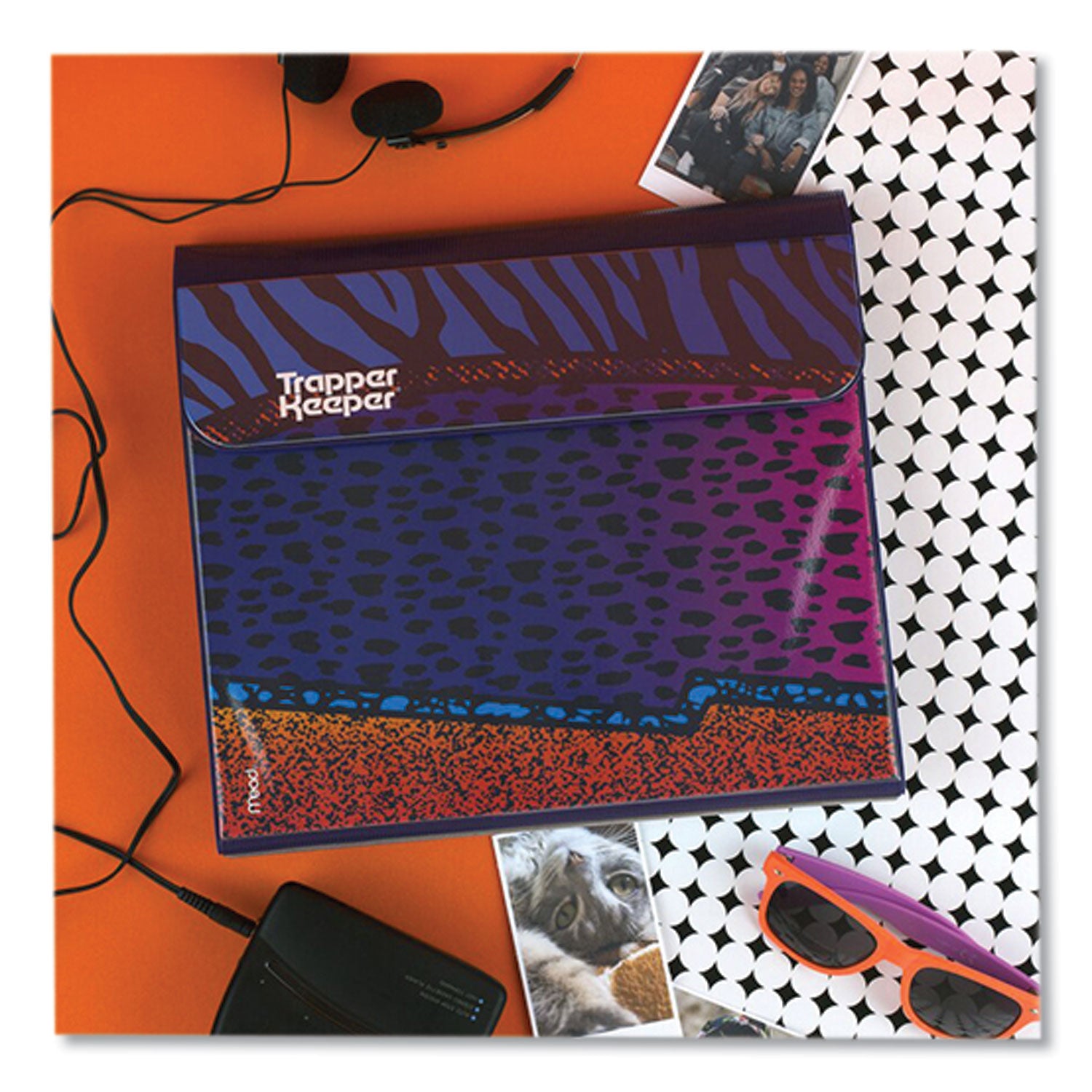 Mead® Trapper Keeper 3-Ring Pocket Binder, 1" Capacity, 11.25 x 12.19, Animal