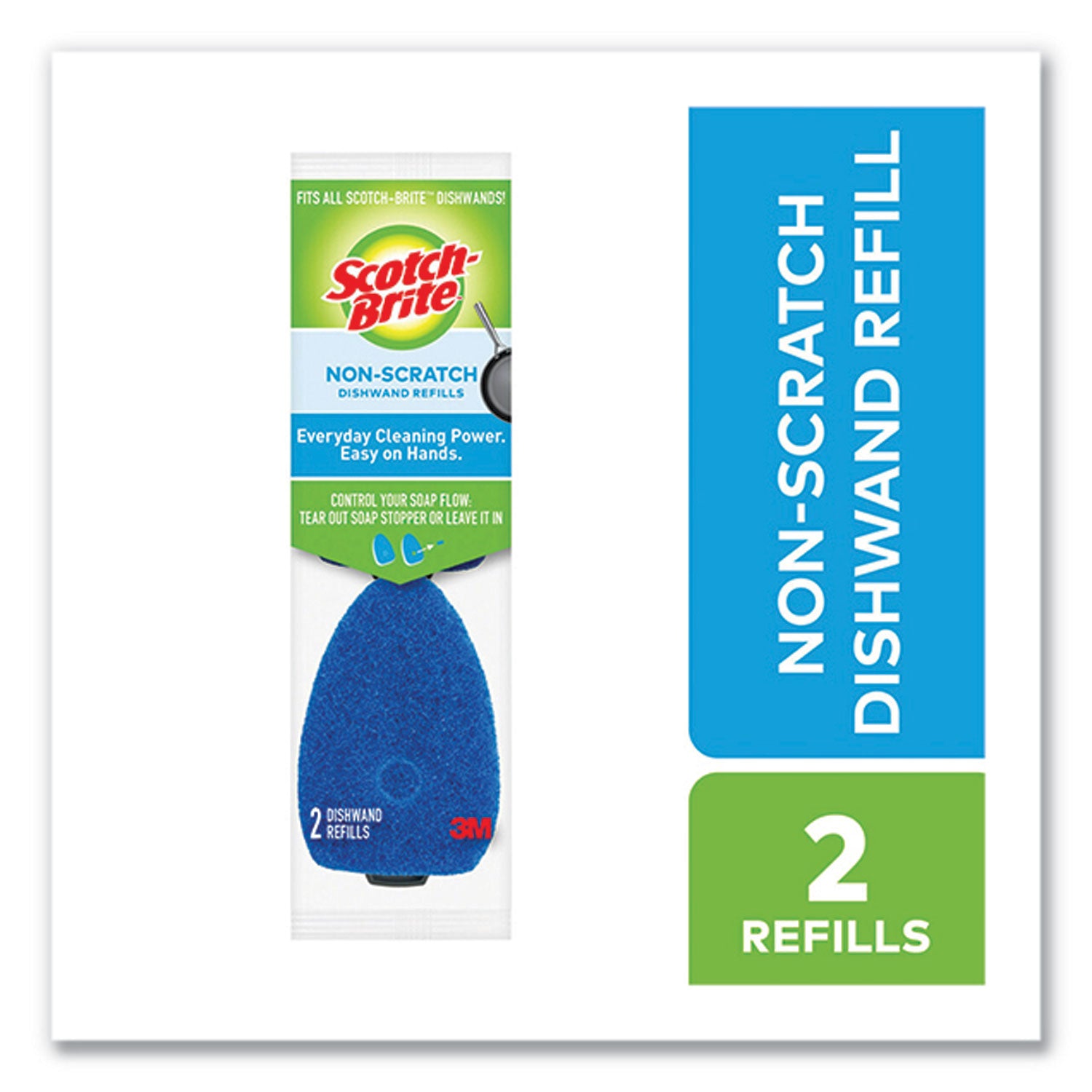 Scotch-Brite® Non-Scratch Dishwand Refills, Blue, 2/Pack