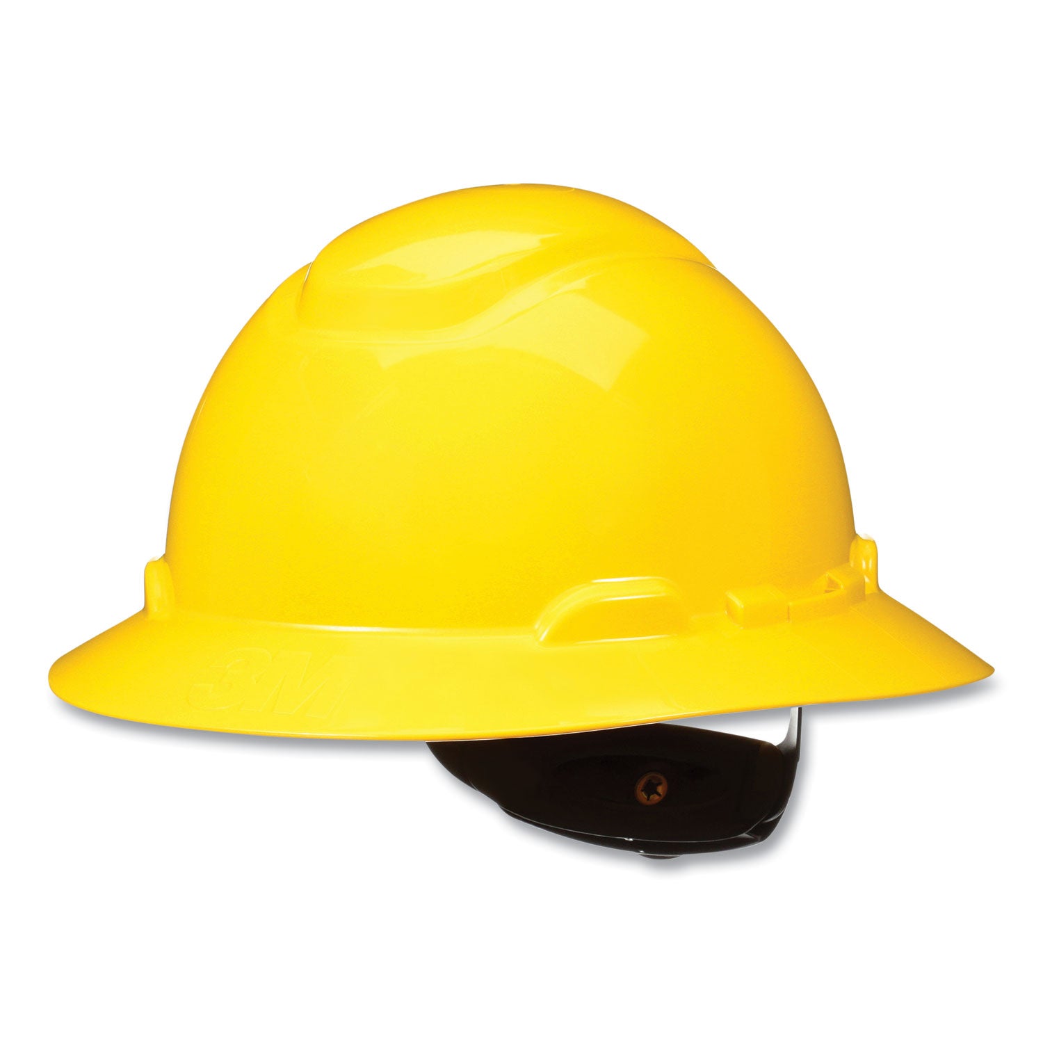 3M™ SecureFit Full Brim Hard Hat with Uvicator, Four-Point Ratchet Suspension, Yellow