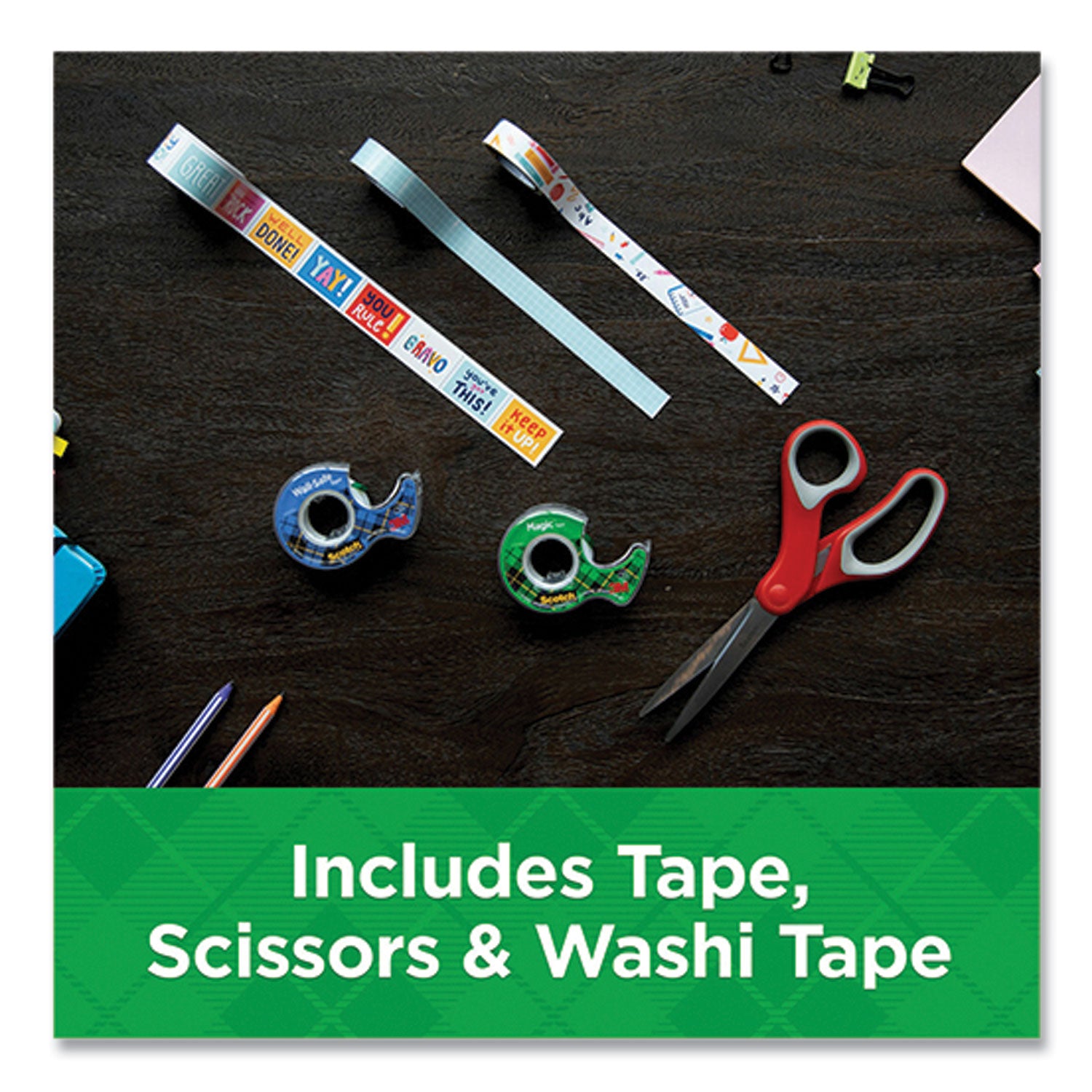 Scotch® Back To School Pack, Assorted Tapes Plus Scissors/Kit