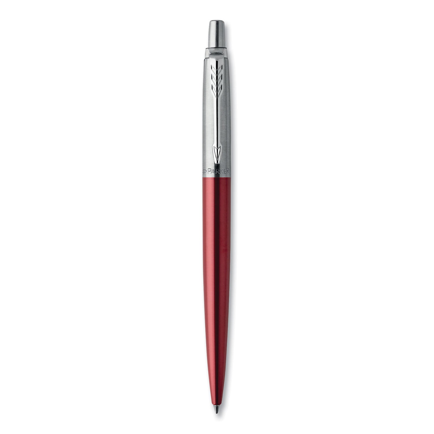 Parker® Jotter Ballpoint Pen, Retractable, Medium 0.7 mm, Blue Ink, Kensington Red/Chrome Barrel