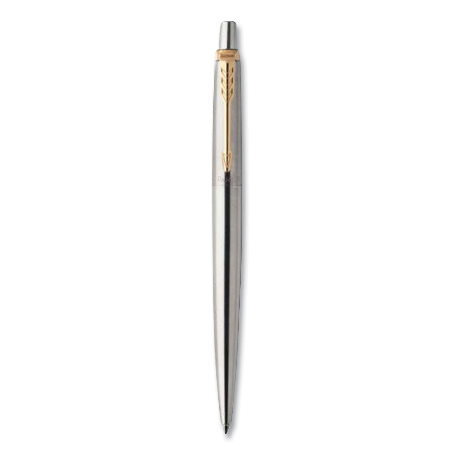 Parker® Jotter Rollerball Pen, Medium Point 0.7 mm, Black Ink, Stainless Steel Barrel