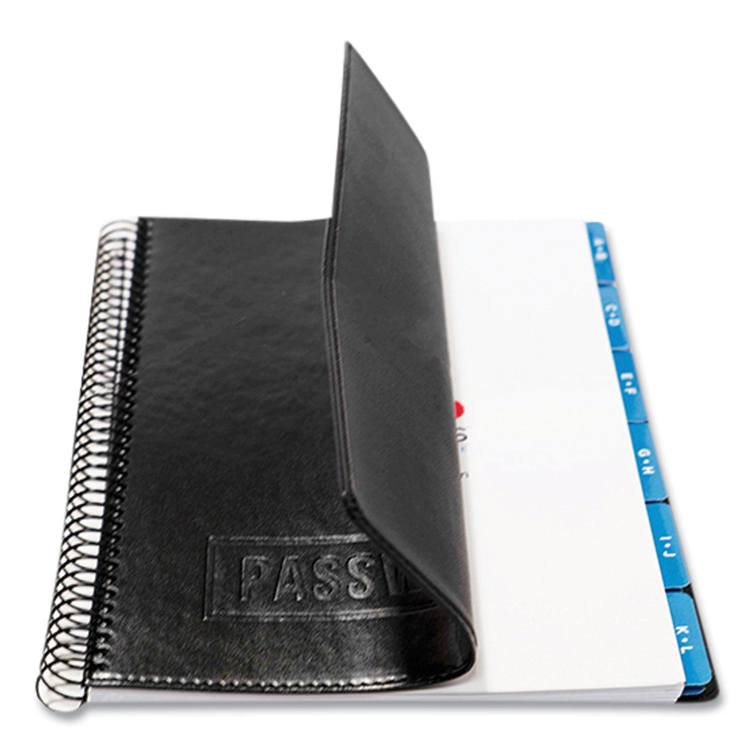 RE-Focus The Creative Office Executive Format Password Log Book, 576 Total Entries, 4 Entries/Page, Black Faux-Leather Cover, (72) 10 x 7.6 Sheets