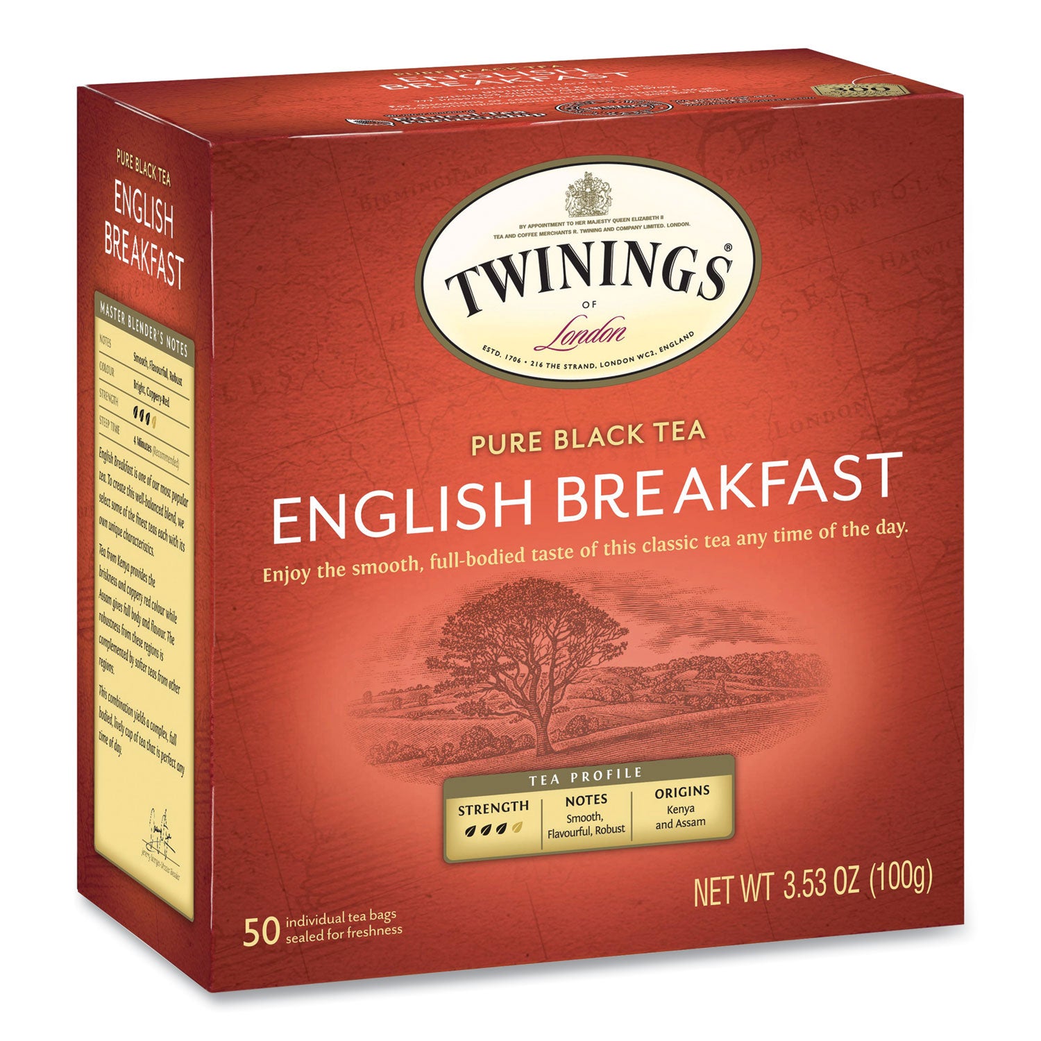 Tea Bags, English Breakfast, 3.53 oz, 50/Box TWININGS® Flipcost