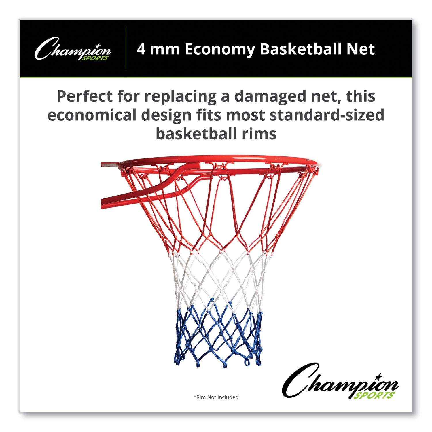 Champion Sports 4 mm Economy Basketball Net, 21 x 6