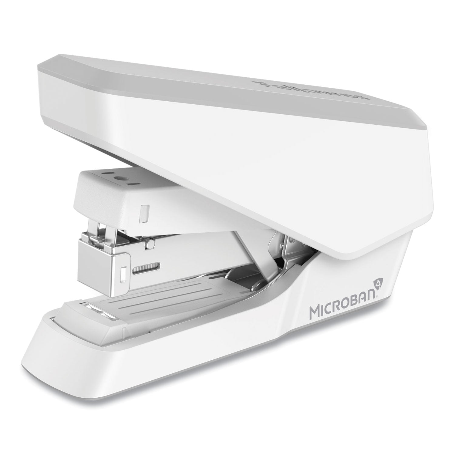 Fellowes® LX860 EasyPress Half Strip Stapler, 40 Sheet Capacity, Gray/White