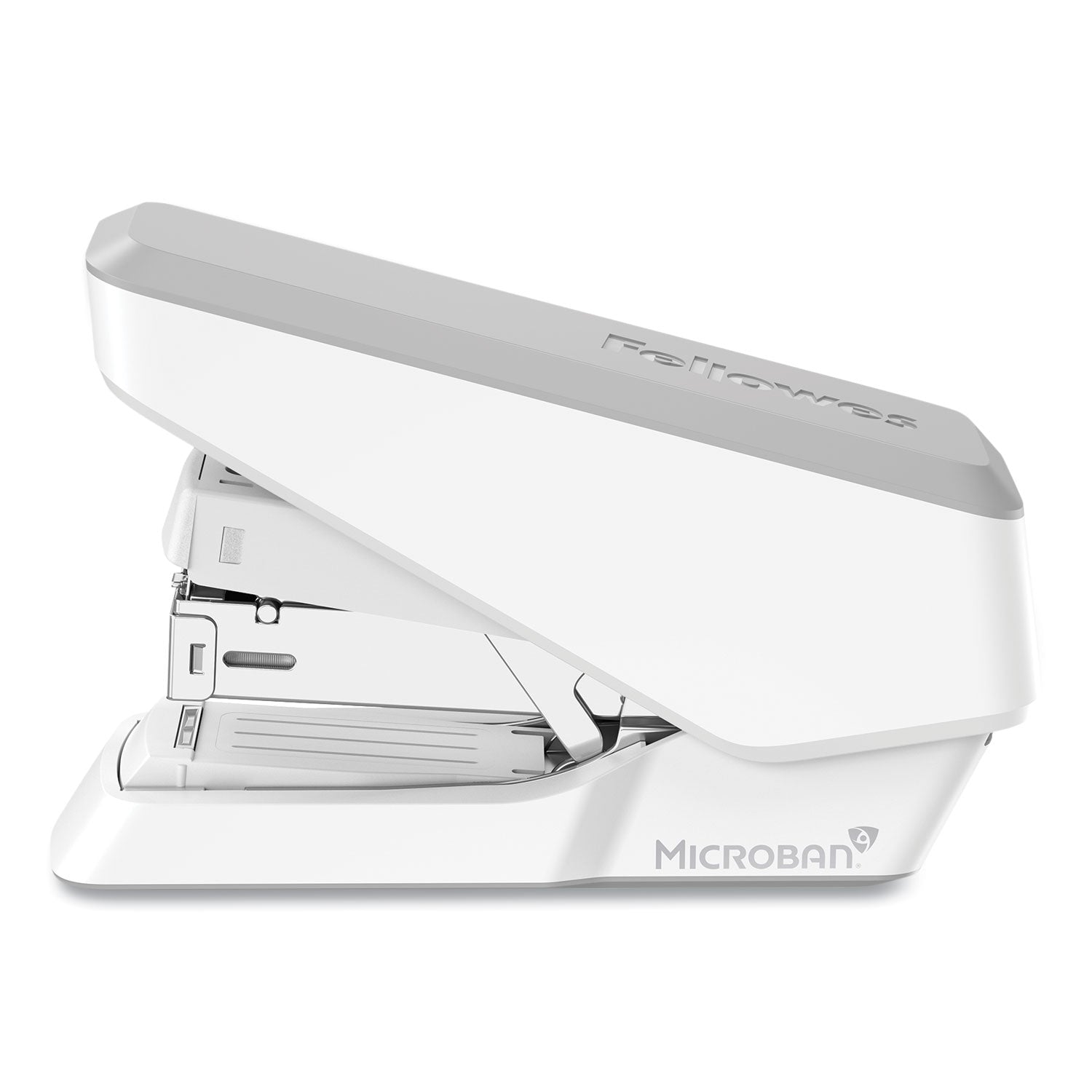 Fellowes® LX860 EasyPress Half Strip Stapler, 40 Sheet Capacity, Gray/White