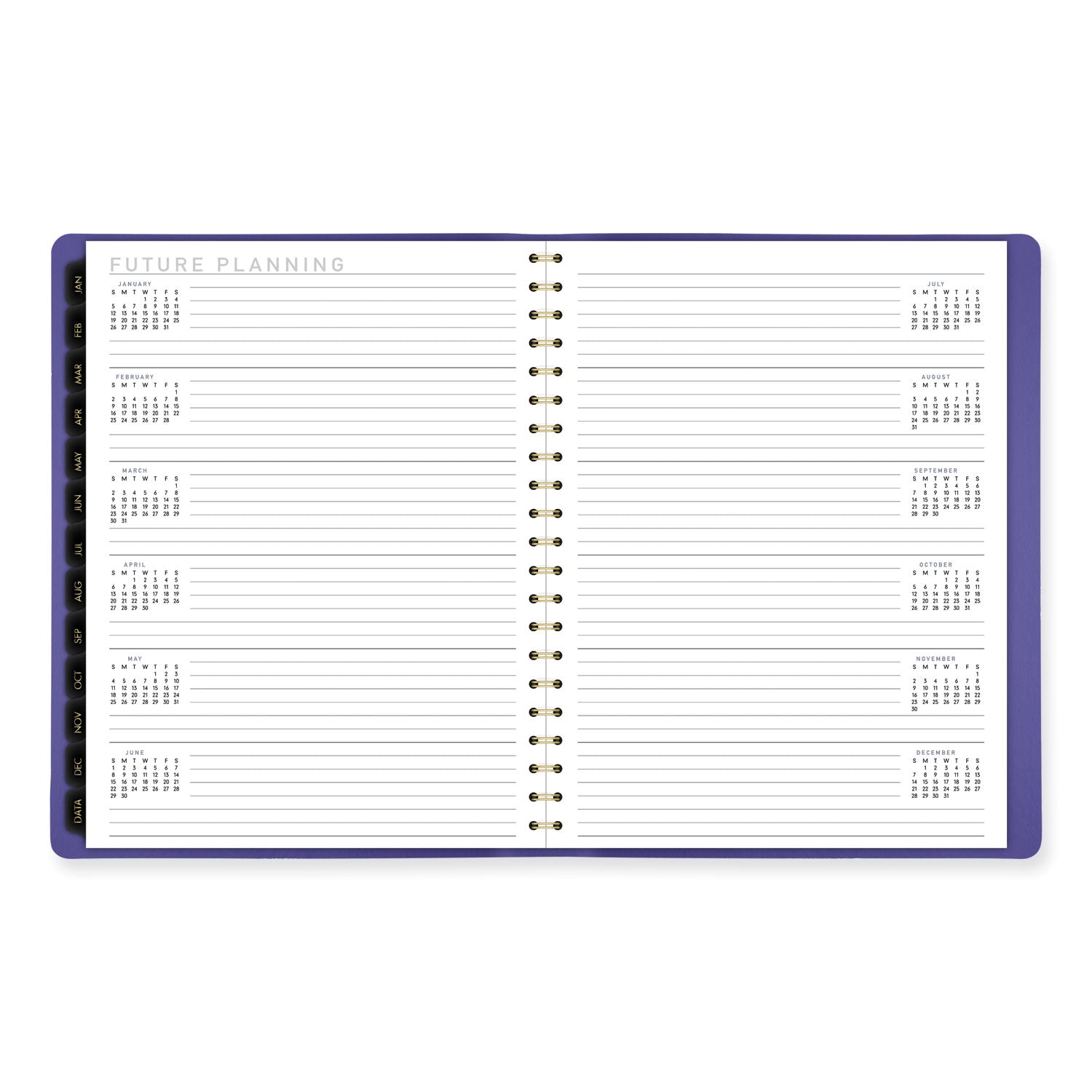 Contemporary Weekly/Monthly Planner, 11.38 x 9, Purple Cover, 12-Month (Jan to Dec): 2025