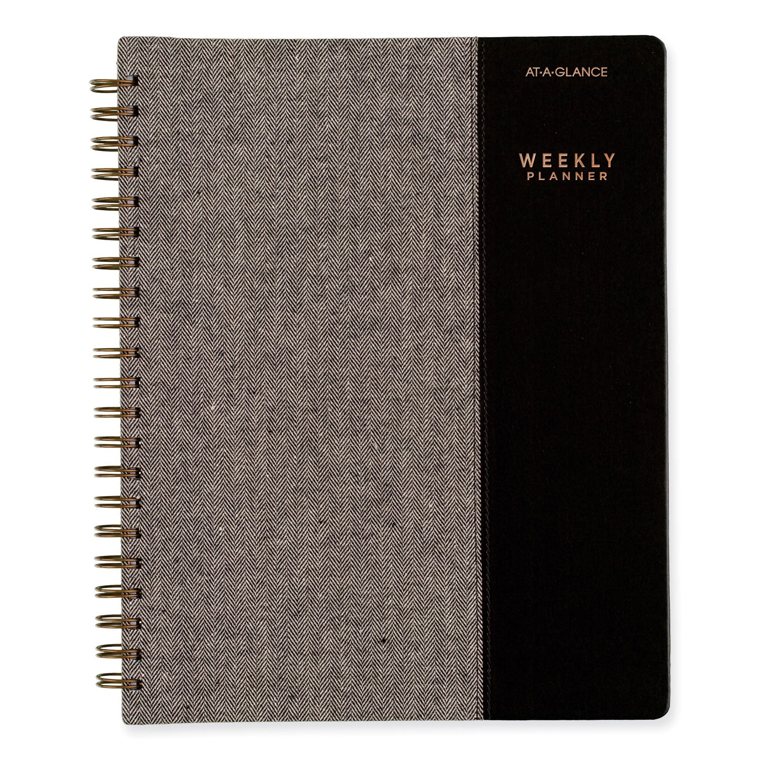 AT-A-GLANCE® Signature Collection Black/Gray Felt Weekly/Monthly Planner, 11.25 x 9.5, Black/Gray Cover, 13-Month: Jan 2025 to Jan 2026